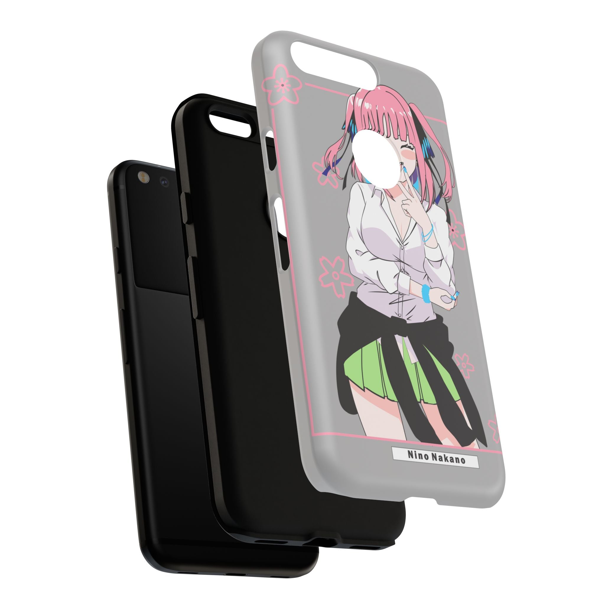 Anime Girl Phone Case — Pink Haired Schoolgirl "Nino Nakano" Cute Otaku Protective Case
