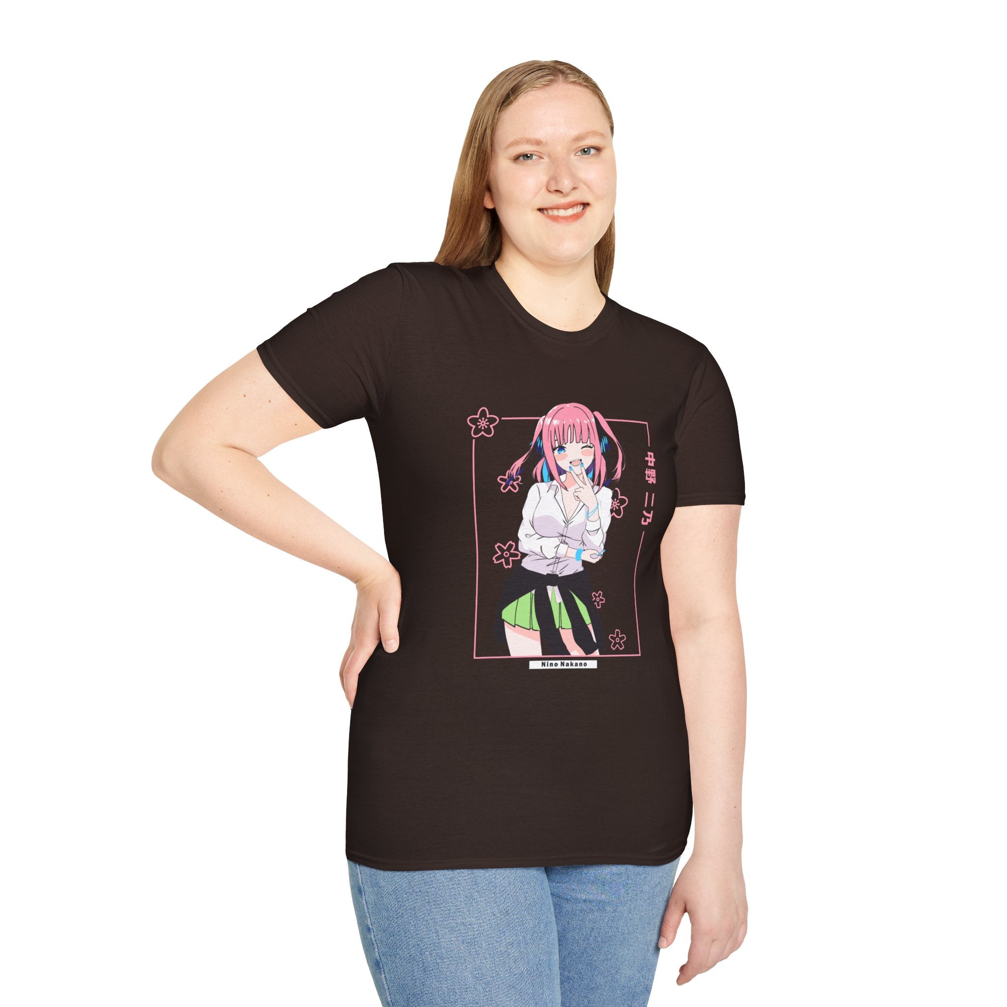 Anime Character T-Shirt — Cute Pink-Haired Schoolgirl Design ("Miku Nakano")