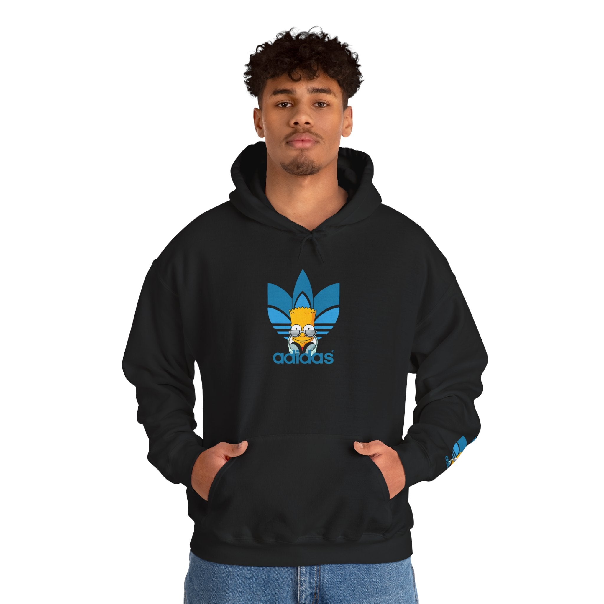 Hoodie — Retro Blue Trefoil Cartoon Logo Hoodie