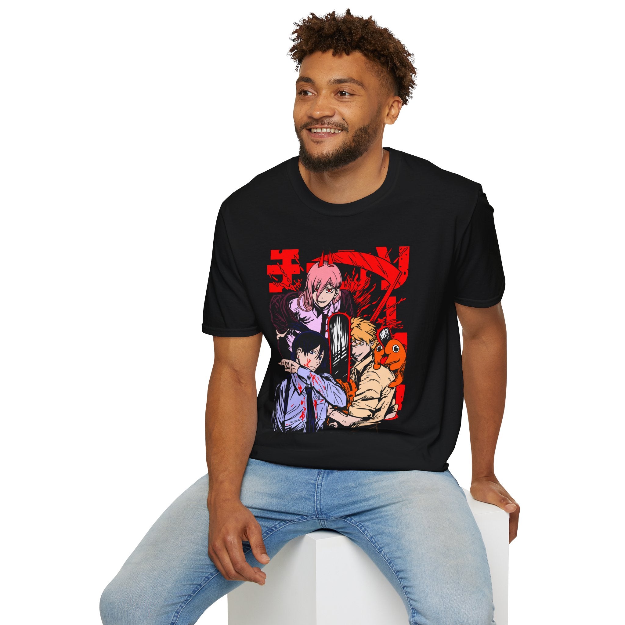 Anime Character Group T-Shirt — Devil Hunter Squad Graphic Tee