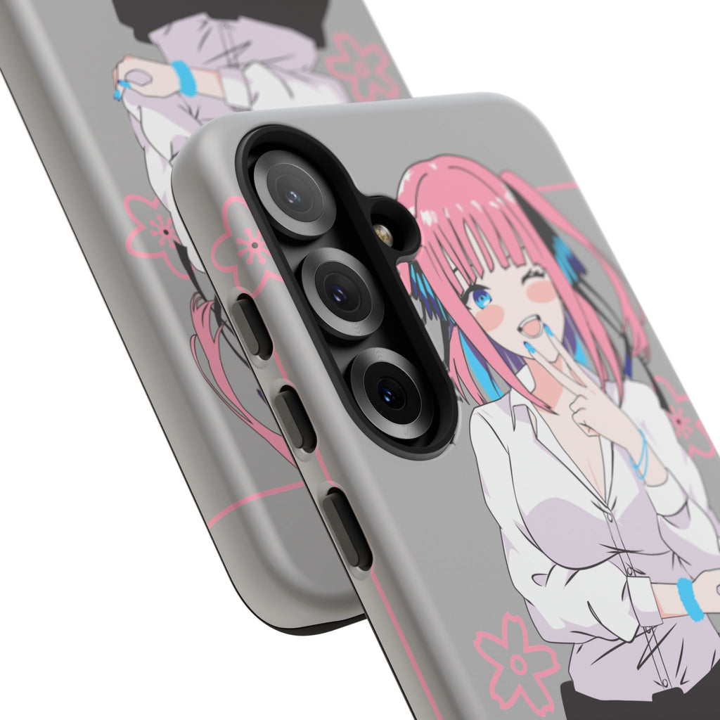 Anime Girl Phone Case — Pink Haired Schoolgirl "Nino Nakano" Cute Otaku Protective Case