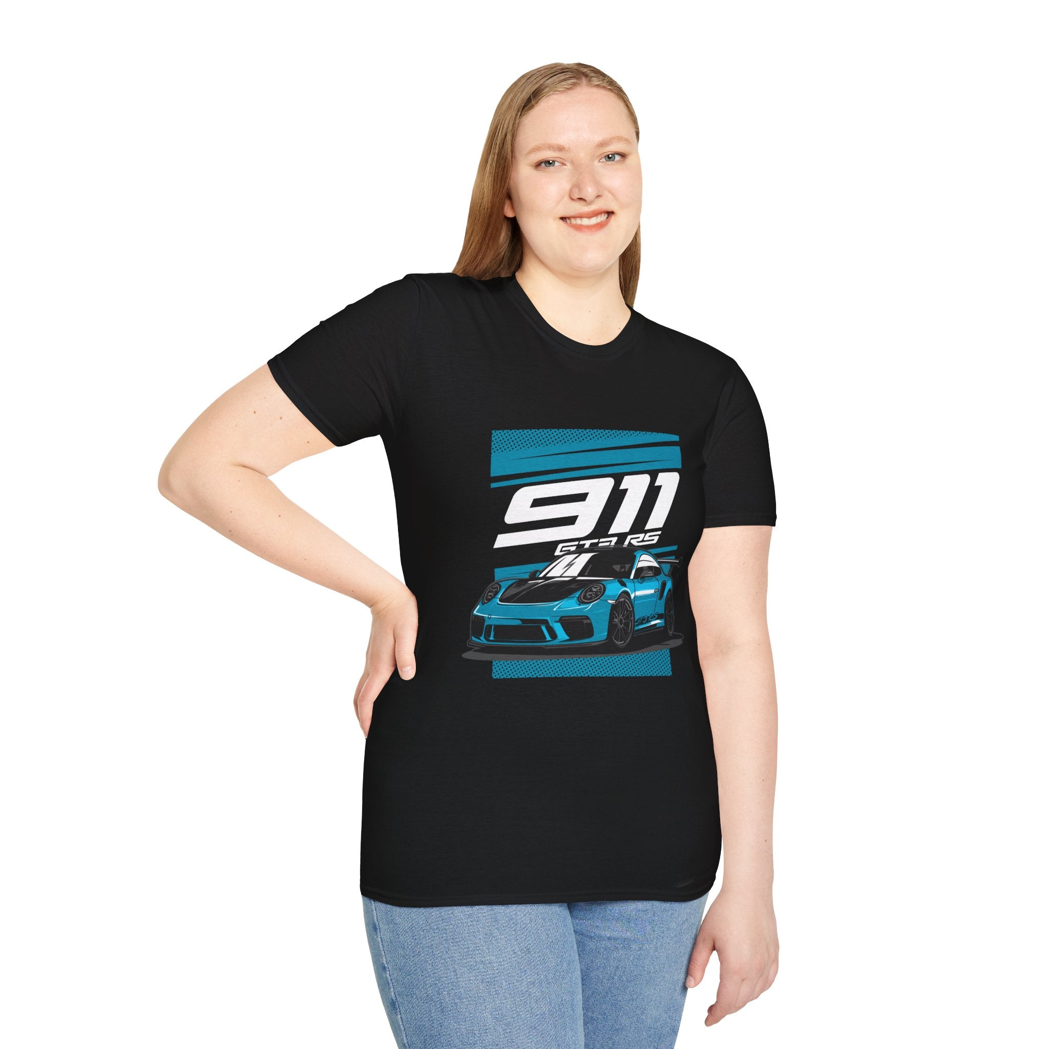 Porsche 911 GT3 RS Racing T-Shirt — Blue Track Car Graphic Tee