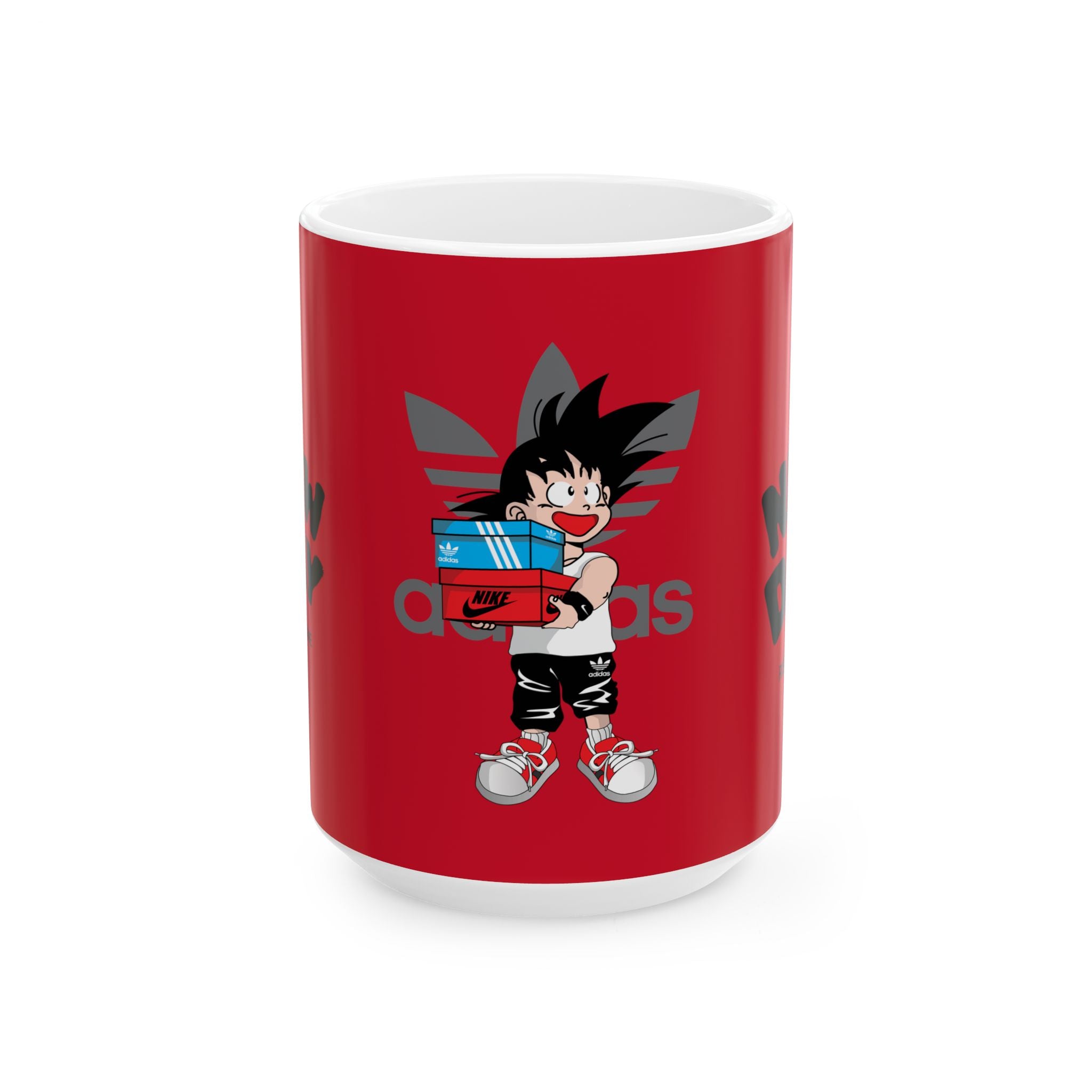 Anime Sneakerhead Mug — Cute Boy with Shoe Boxes, Retro Streetwear Coffee Cup (11oz/15oz)