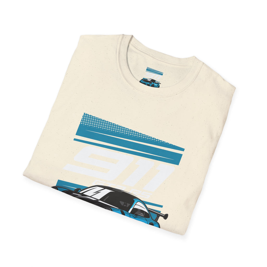 Porsche 911 GT3 RS Racing T-Shirt — Blue Track Car Graphic Tee