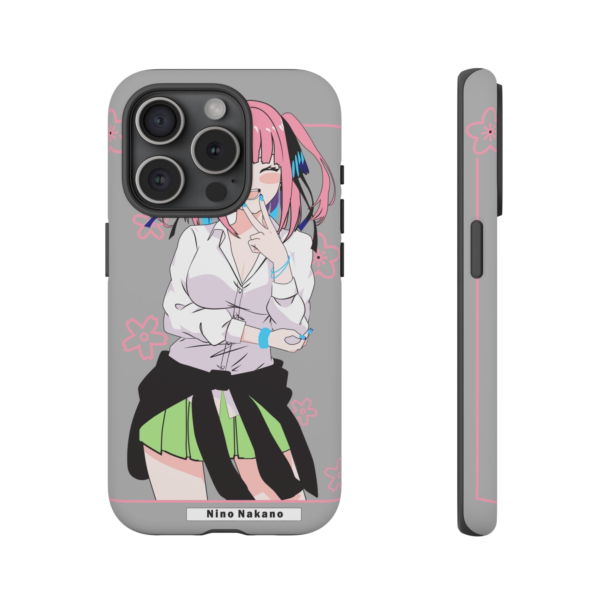 Anime Girl Phone Case — Pink Haired Schoolgirl "Nino Nakano" Cute Otaku Protective Case