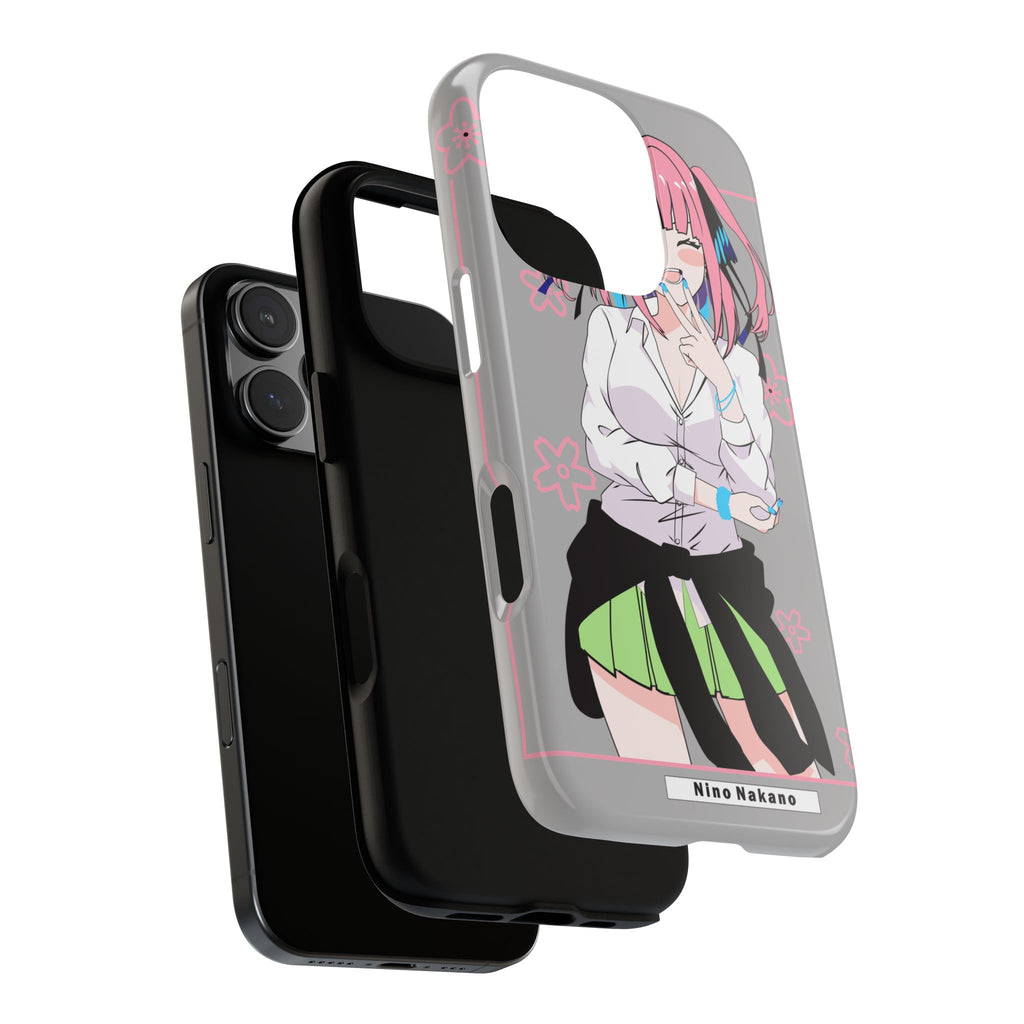 Anime Girl Phone Case — Pink Haired Schoolgirl "Nino Nakano" Cute Otaku Protective Case