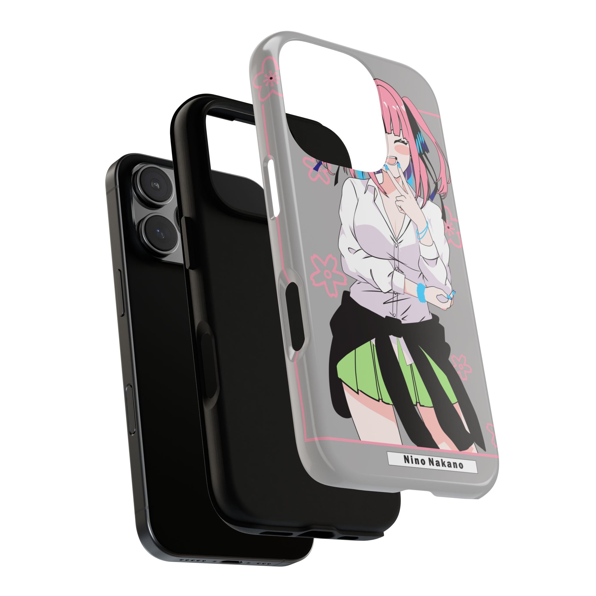 Anime Girl Phone Case — Pink Haired Schoolgirl "Nino Nakano" Cute Otaku Protective Case