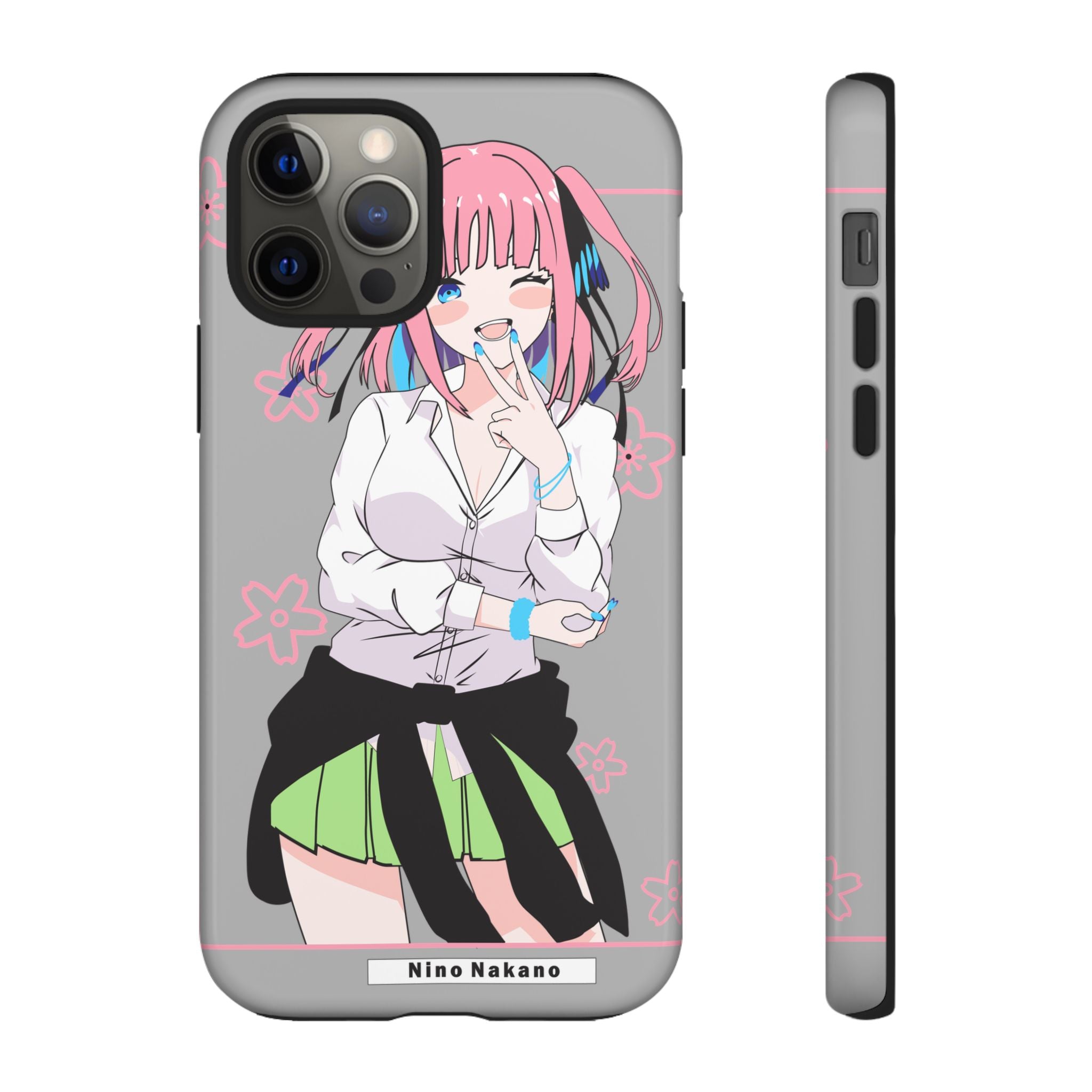 Anime Girl Phone Case — Pink Haired Schoolgirl "Nino Nakano" Cute Otaku Protective Case