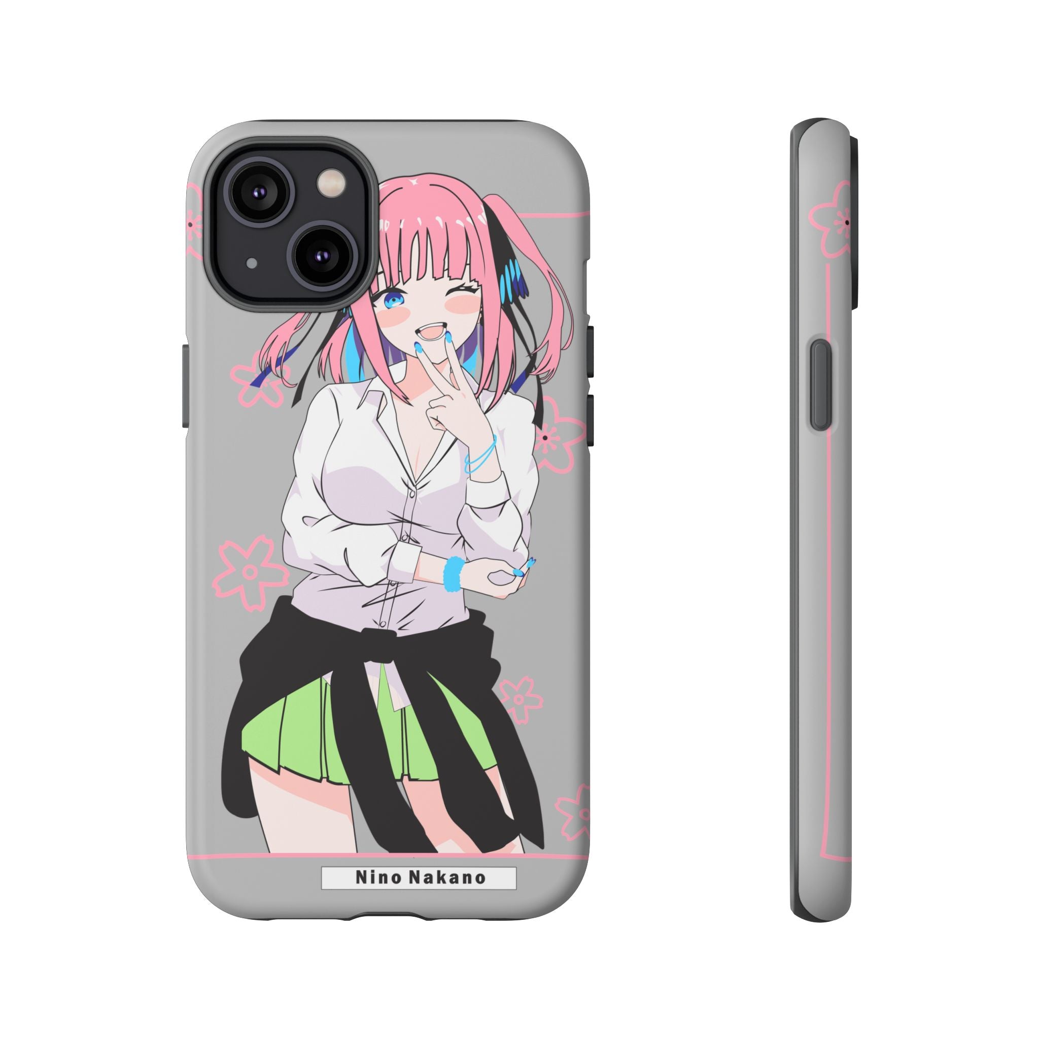 Anime Girl Phone Case — Pink Haired Schoolgirl "Nino Nakano" Cute Otaku Protective Case