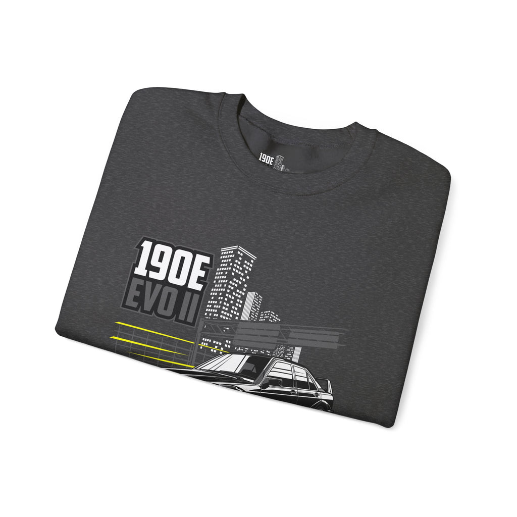 190E Evo II Crewneck Sweatshirt — Classic Mercedes 190E Car Graphic