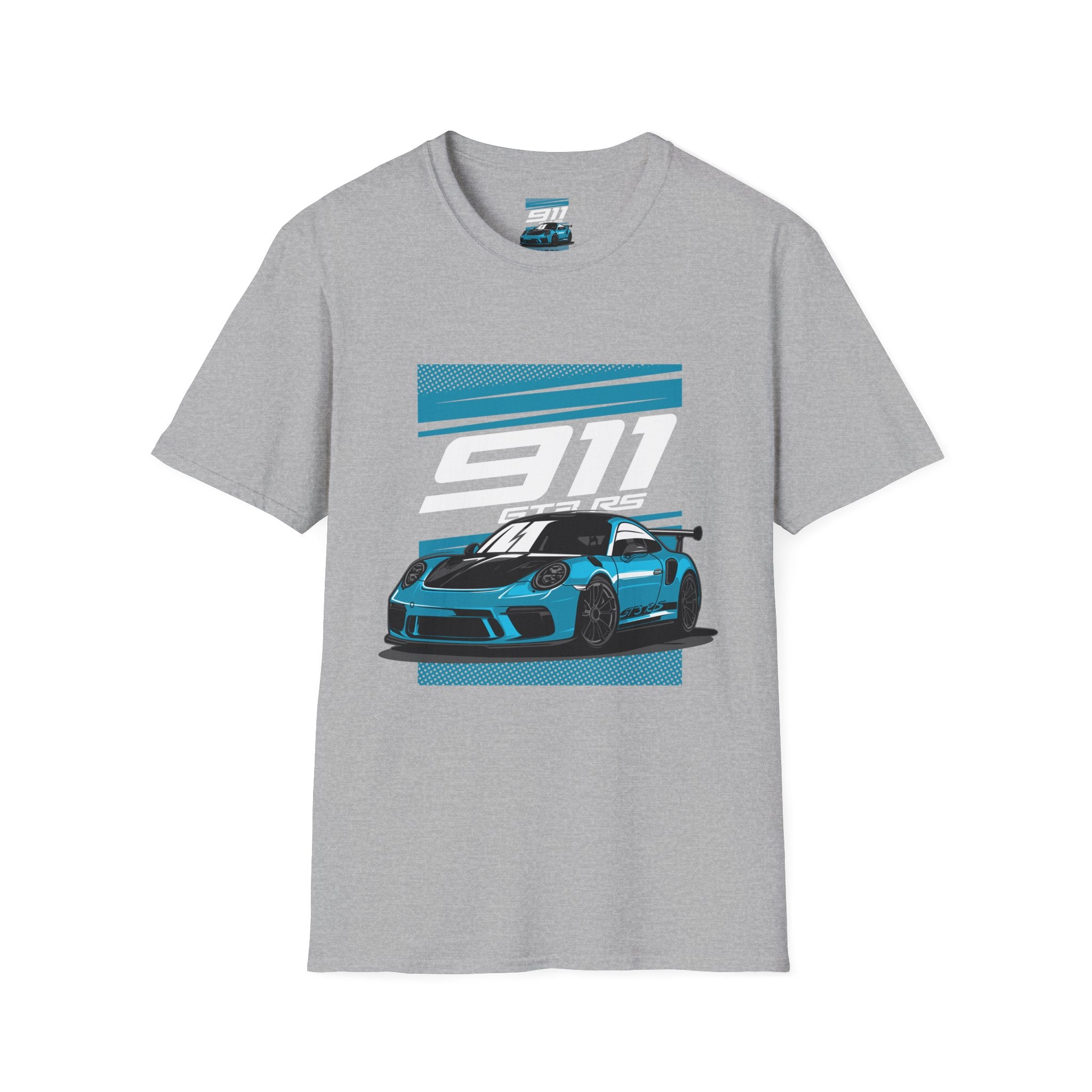 Porsche 911 GT3 RS Racing T-Shirt — Blue Track Car Graphic Tee