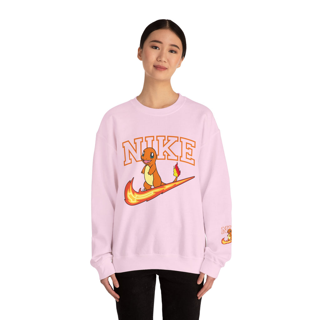 Charmande Flame Swoosh Crewneck Sweatshirt