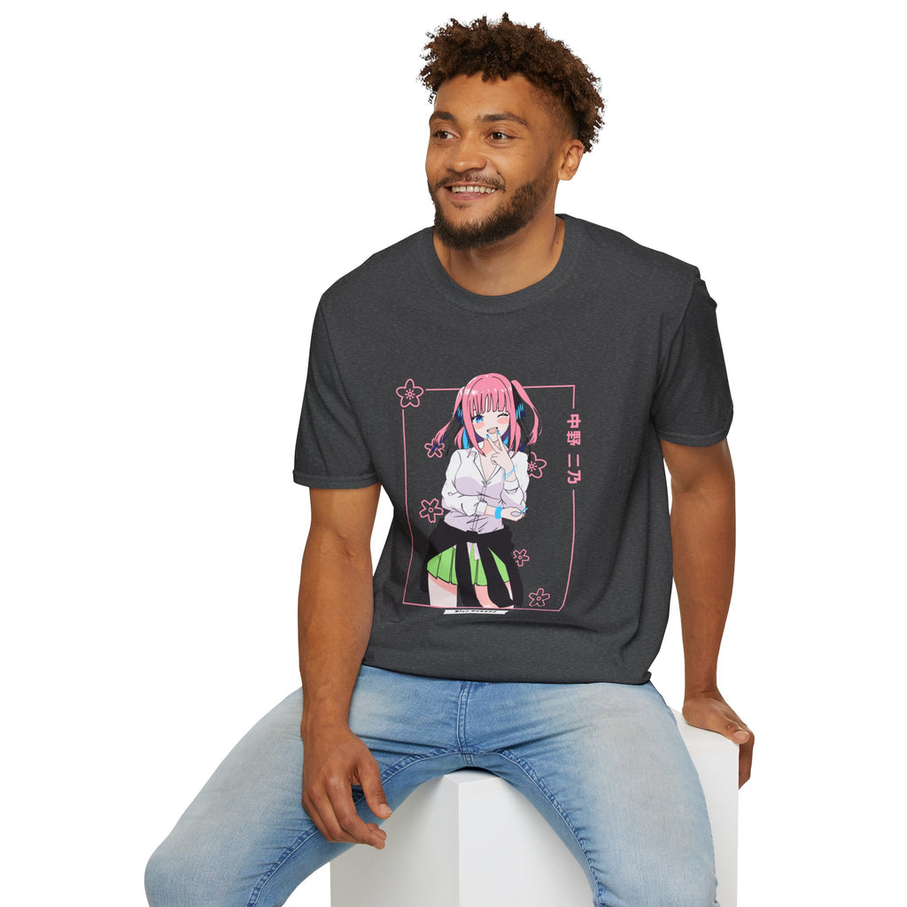 Anime Character T-Shirt — Cute Pink-Haired Schoolgirl Design ("Miku Nakano")