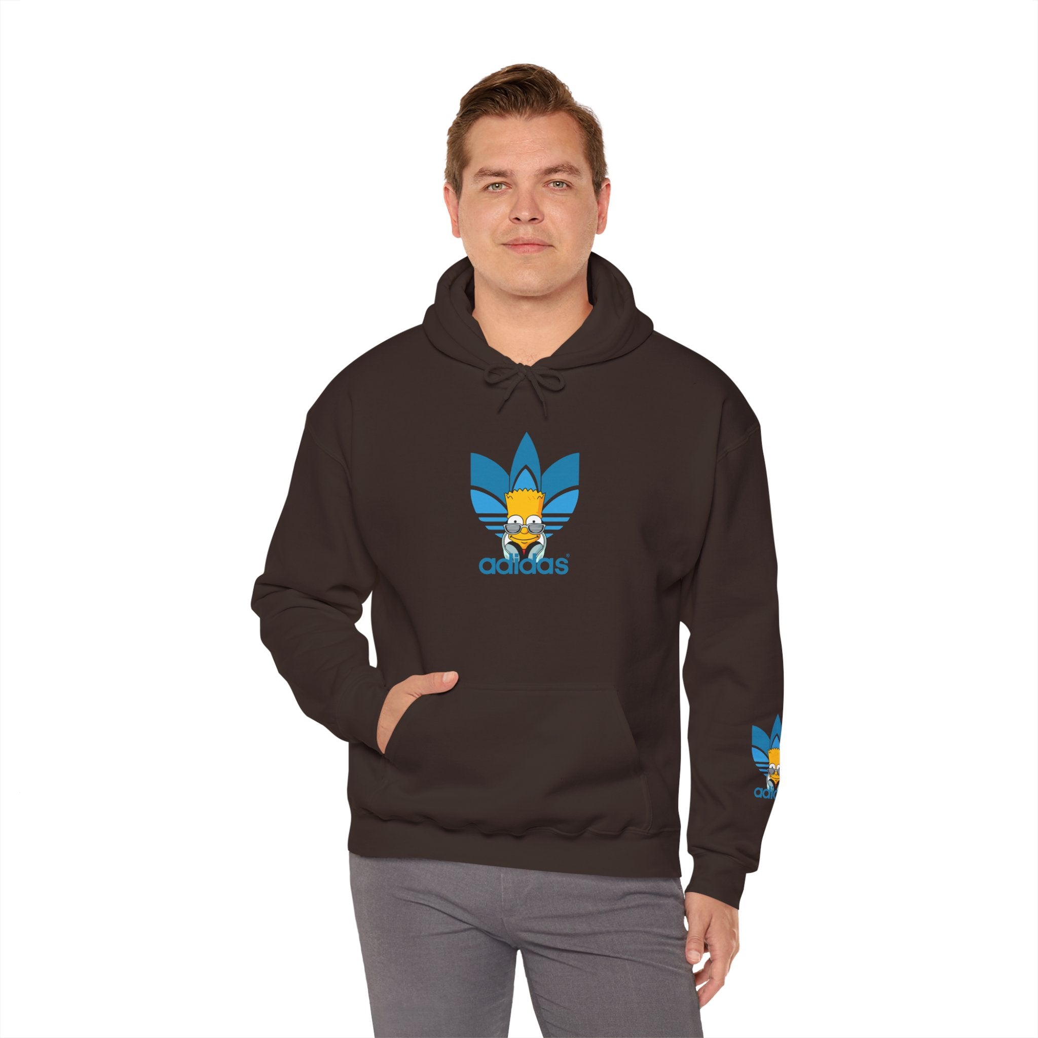 Hoodie — Retro Blue Trefoil Cartoon Logo Hoodie