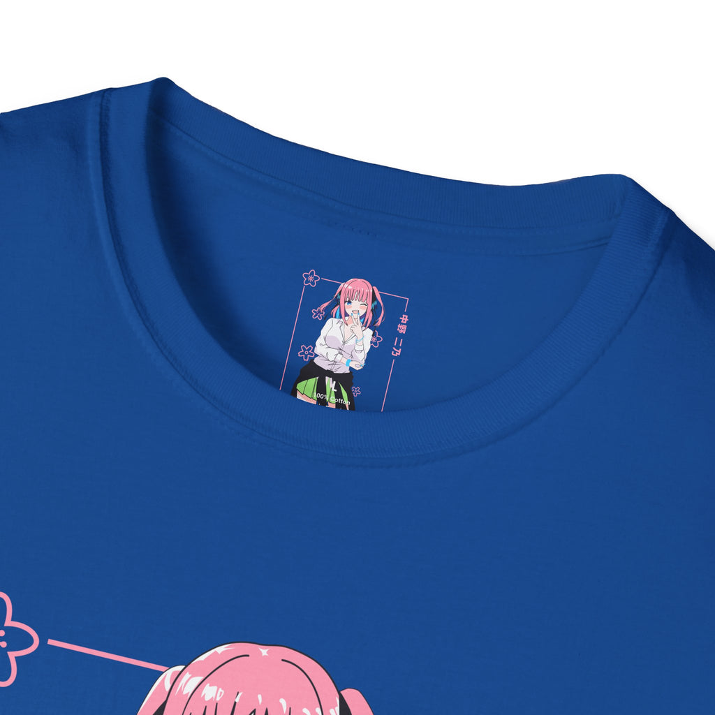 Anime Character T-Shirt — Cute Pink-Haired Schoolgirl Design ("Miku Nakano")