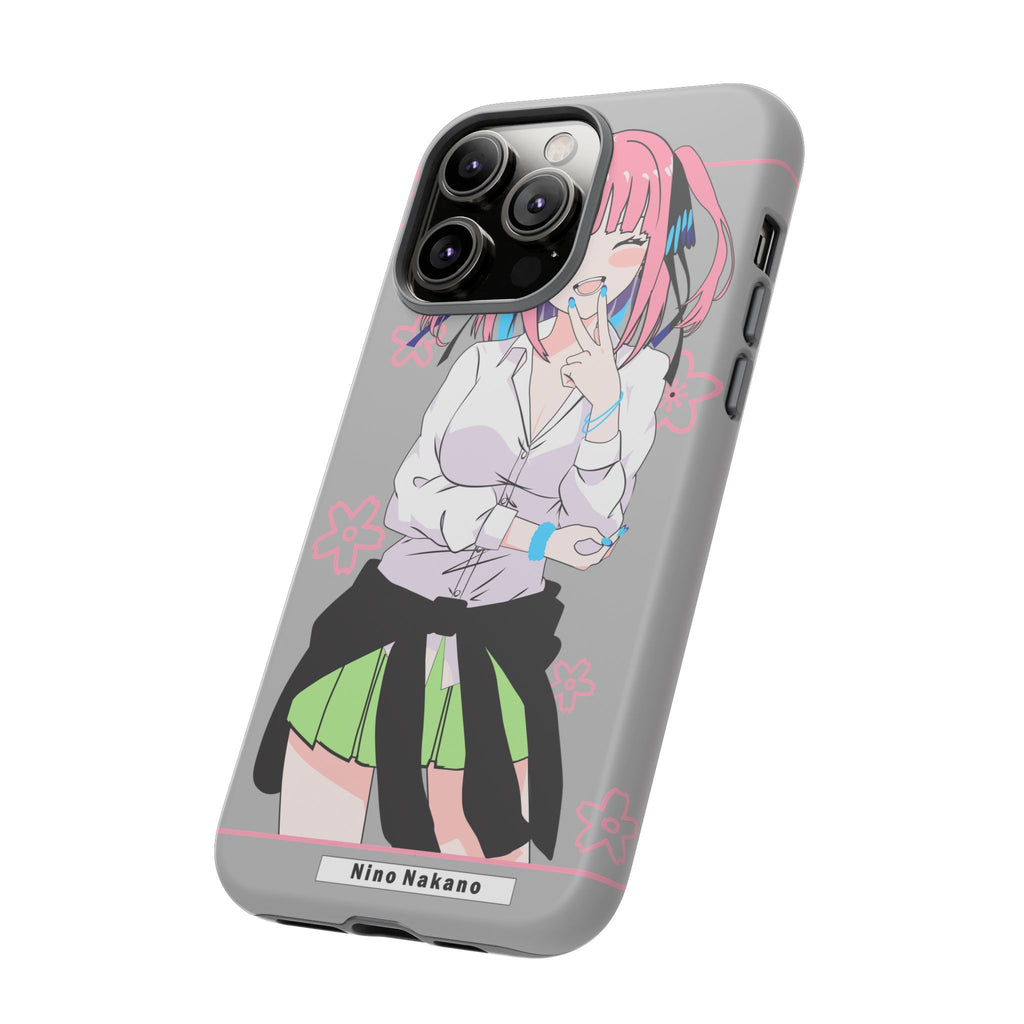 Anime Girl Phone Case — Pink Haired Schoolgirl "Nino Nakano" Cute Otaku Protective Case