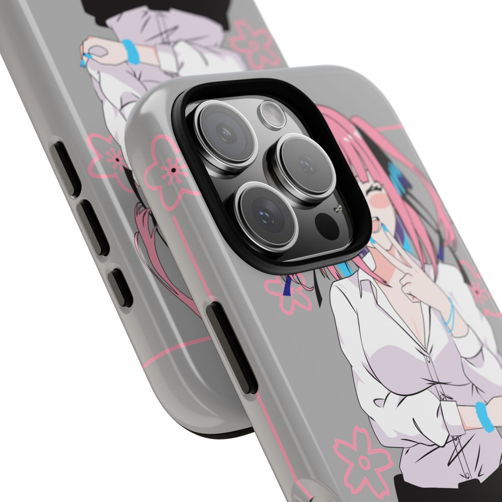 Anime Girl Phone Case — Pink Haired Schoolgirl "Nino Nakano" Cute Otaku Protective Case