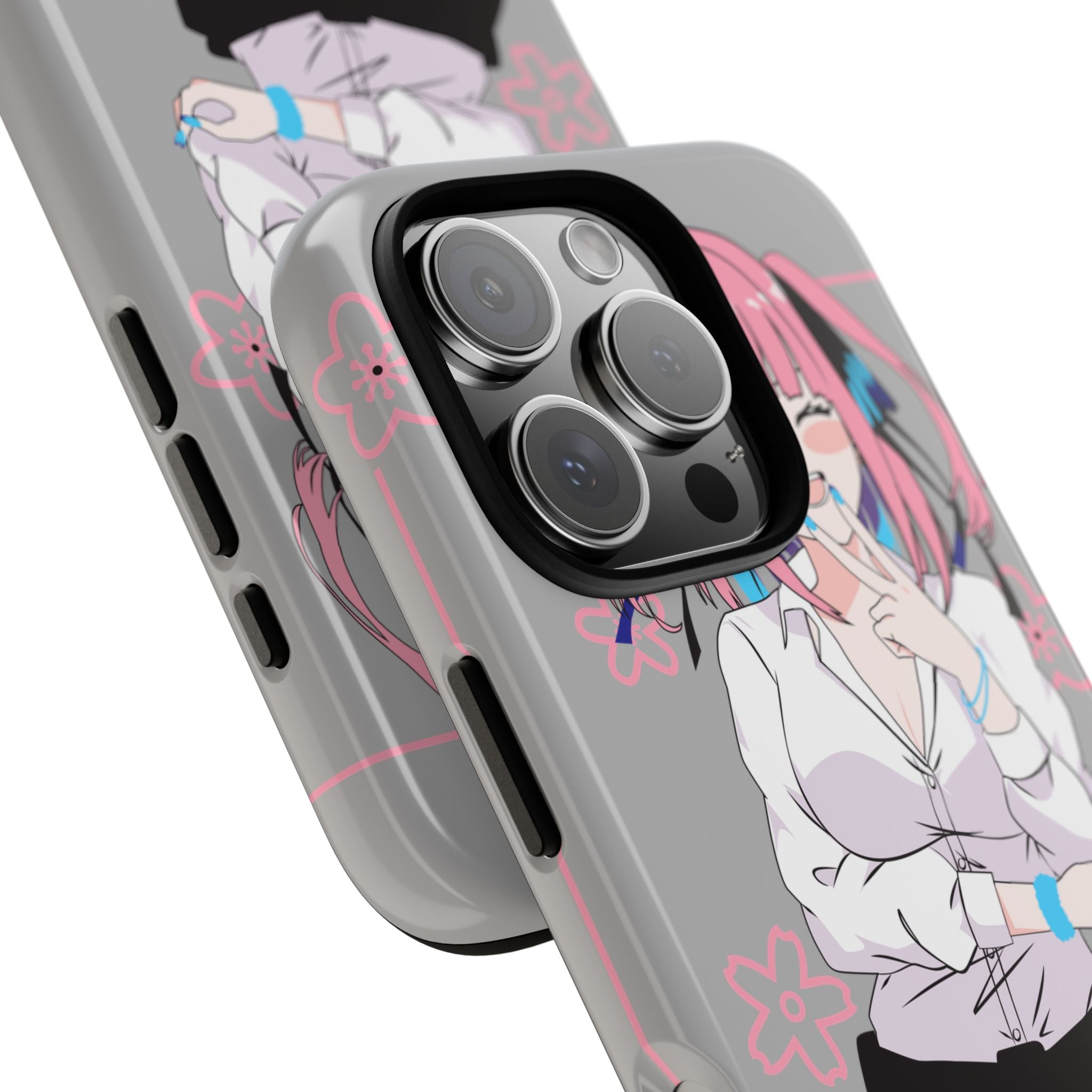 Anime Girl Phone Case — Pink Haired Schoolgirl "Nino Nakano" Cute Otaku Protective Case