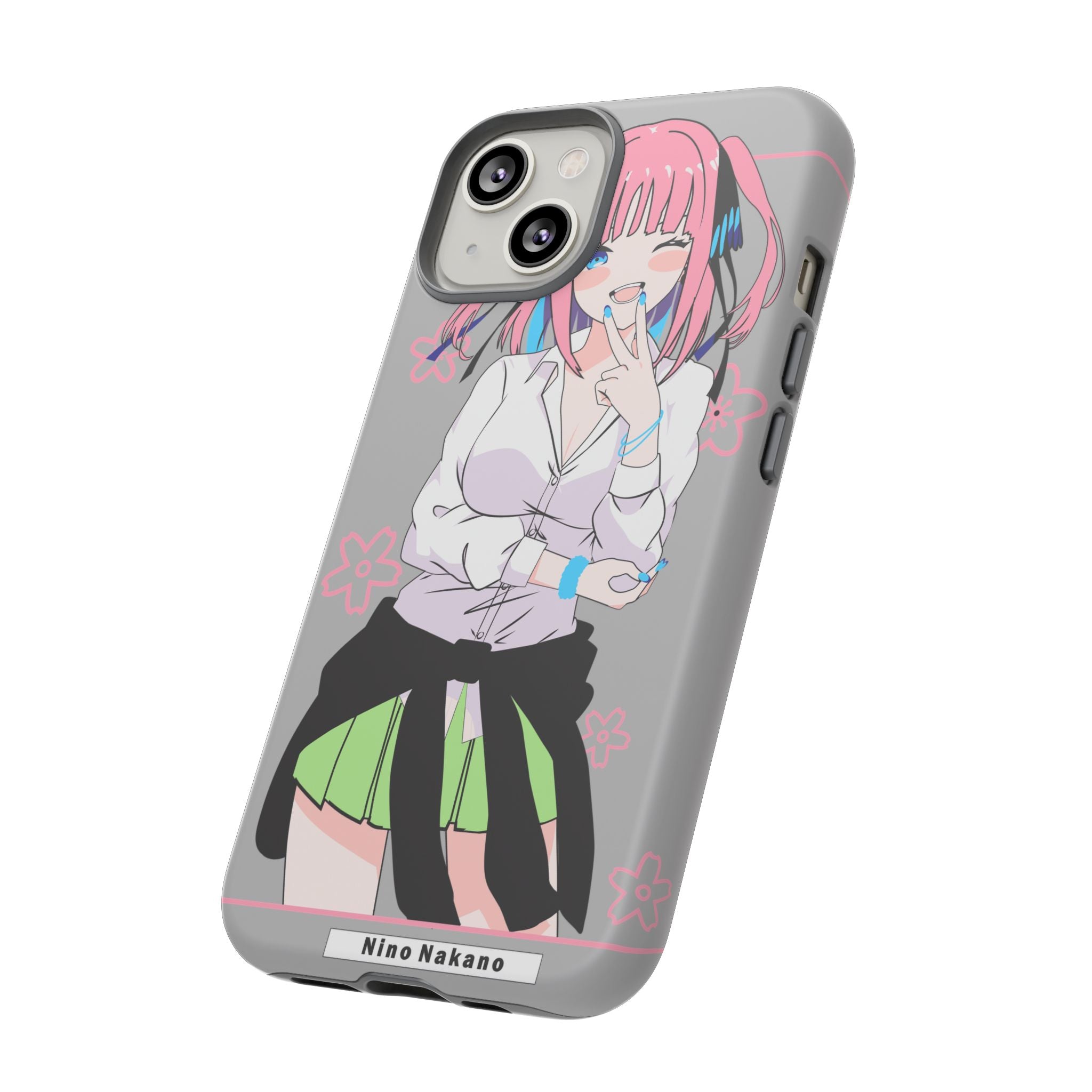 Anime Girl Phone Case — Pink Haired Schoolgirl "Nino Nakano" Cute Otaku Protective Case