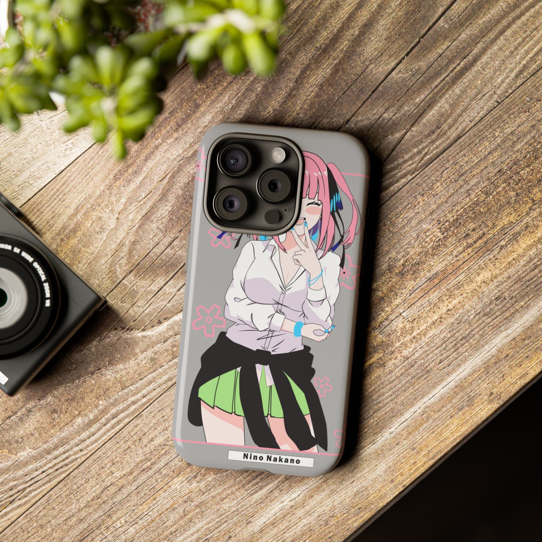 Anime Girl Phone Case — Pink Haired Schoolgirl "Nino Nakano" Cute Otaku Protective Case