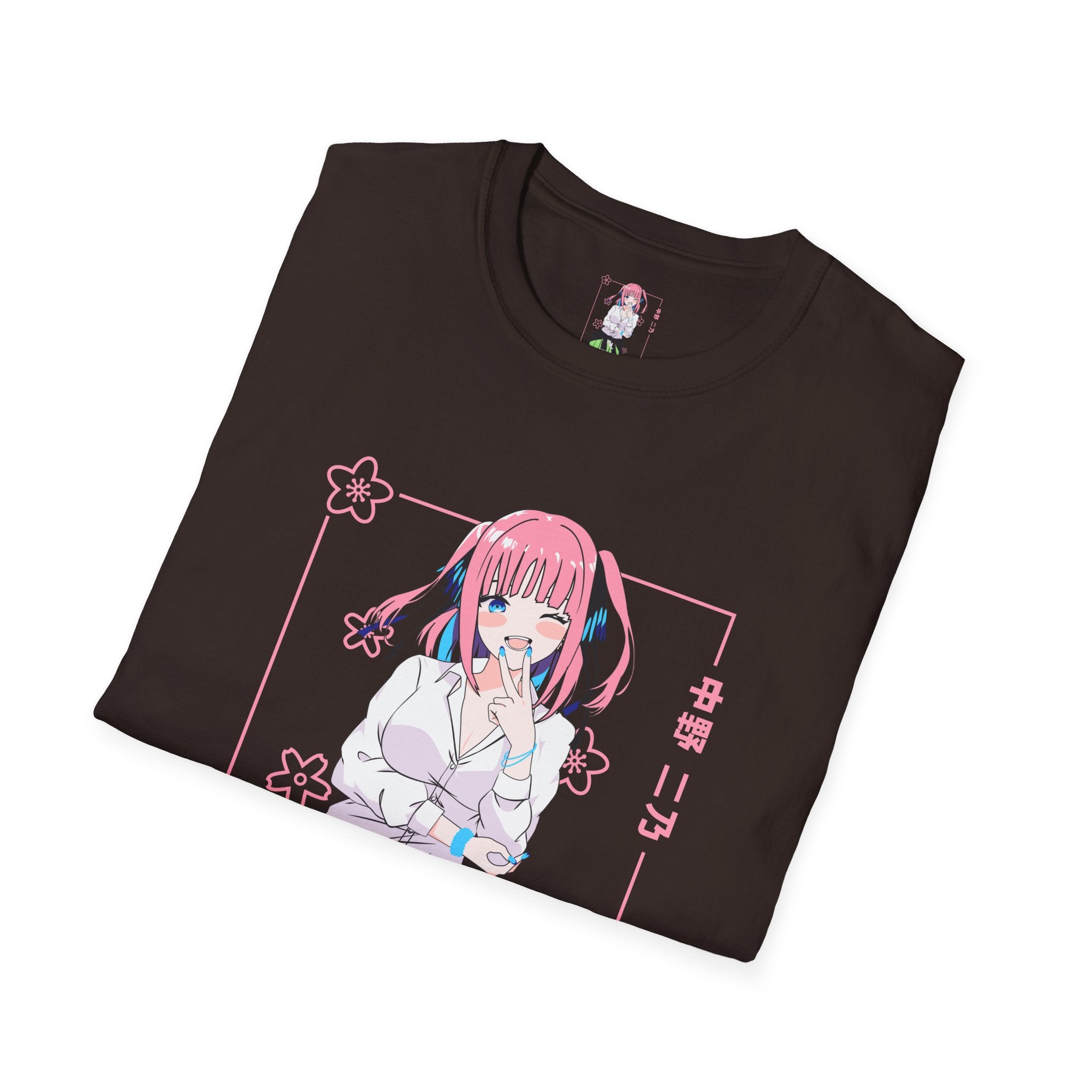 Anime Character T-Shirt — Cute Pink-Haired Schoolgirl Design ("Miku Nakano")