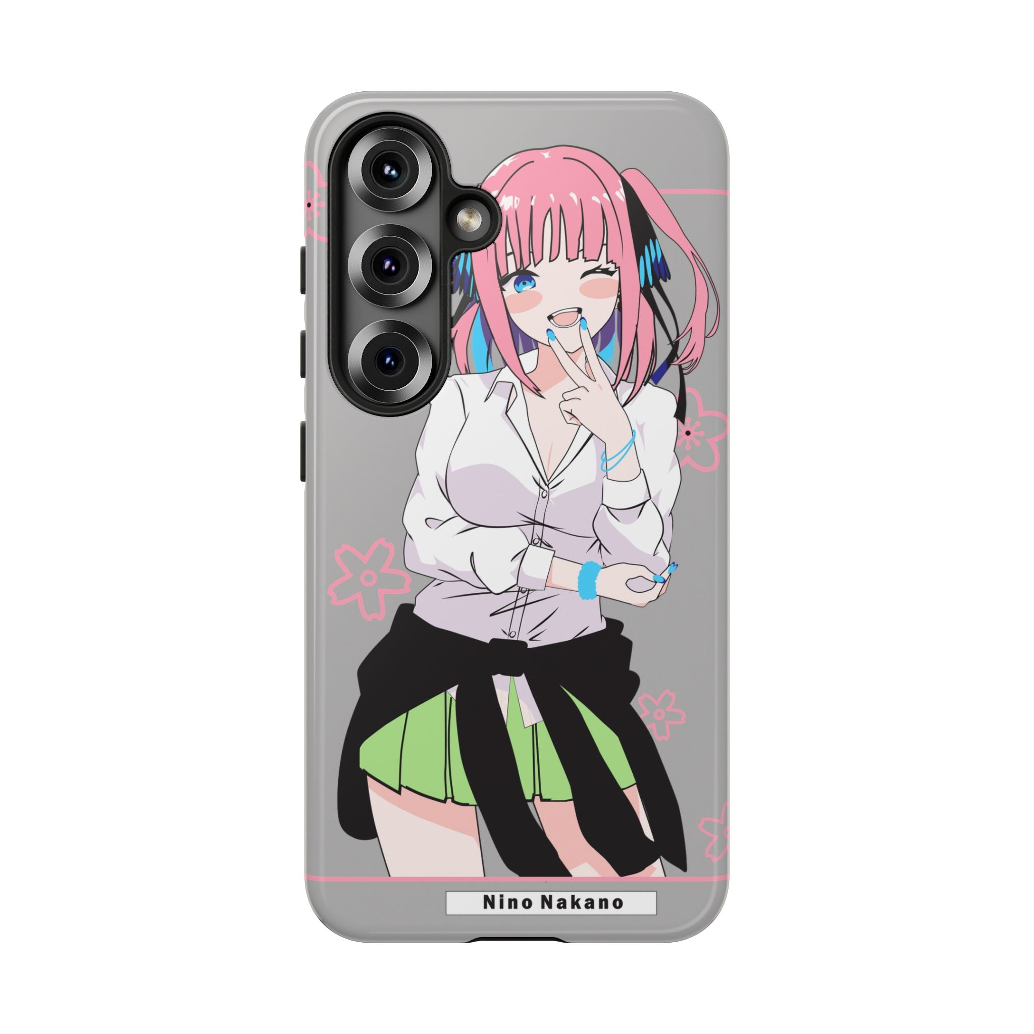Anime Girl Phone Case — Pink Haired Schoolgirl "Nino Nakano" Cute Otaku Protective Case