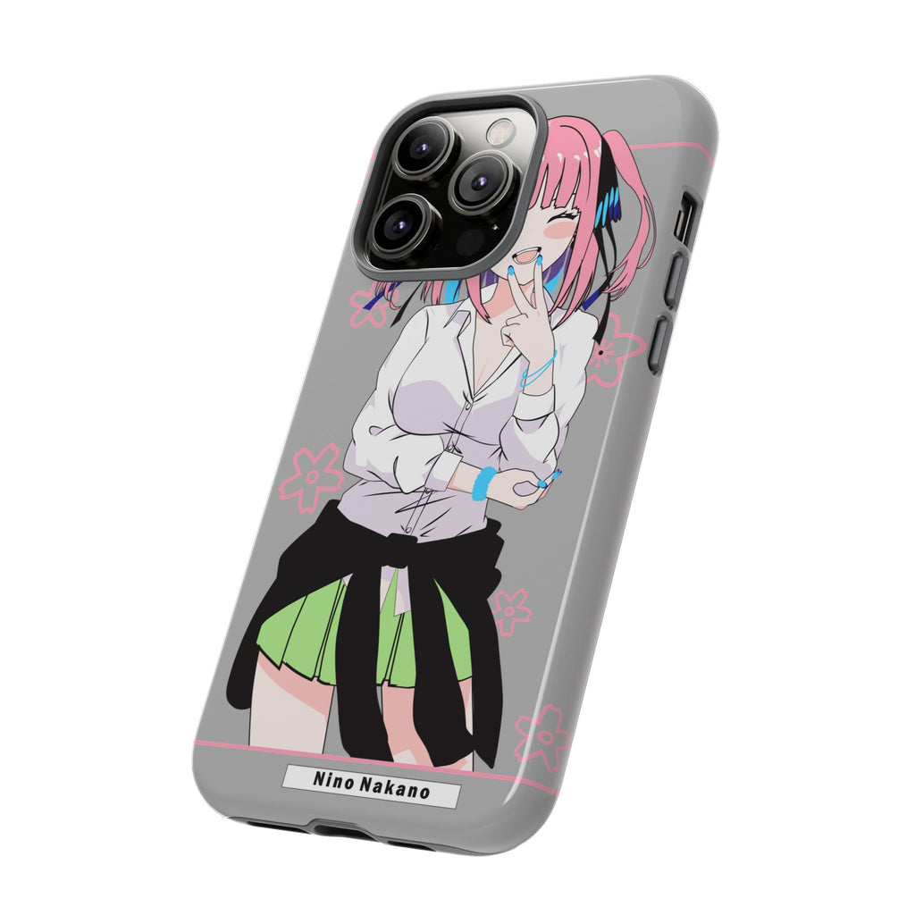 Anime Girl Phone Case — Pink Haired Schoolgirl "Nino Nakano" Cute Otaku Protective Case
