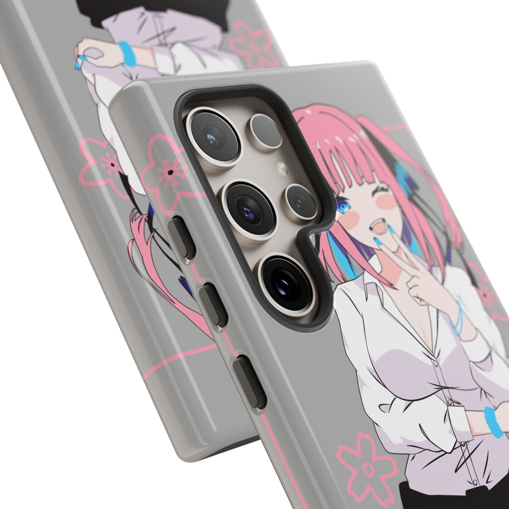 Anime Girl Phone Case — Pink Haired Schoolgirl "Nino Nakano" Cute Otaku Protective Case