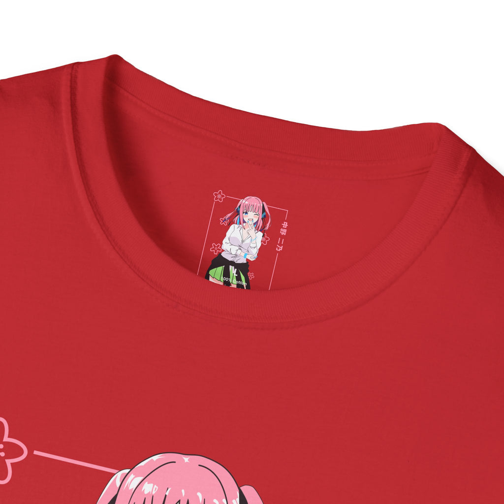 Anime Character T-Shirt — Cute Pink-Haired Schoolgirl Design ("Miku Nakano")