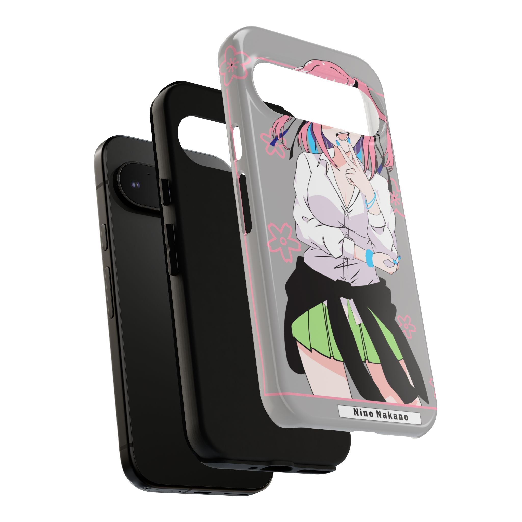 Anime Girl Phone Case — Pink Haired Schoolgirl "Nino Nakano" Cute Otaku Protective Case