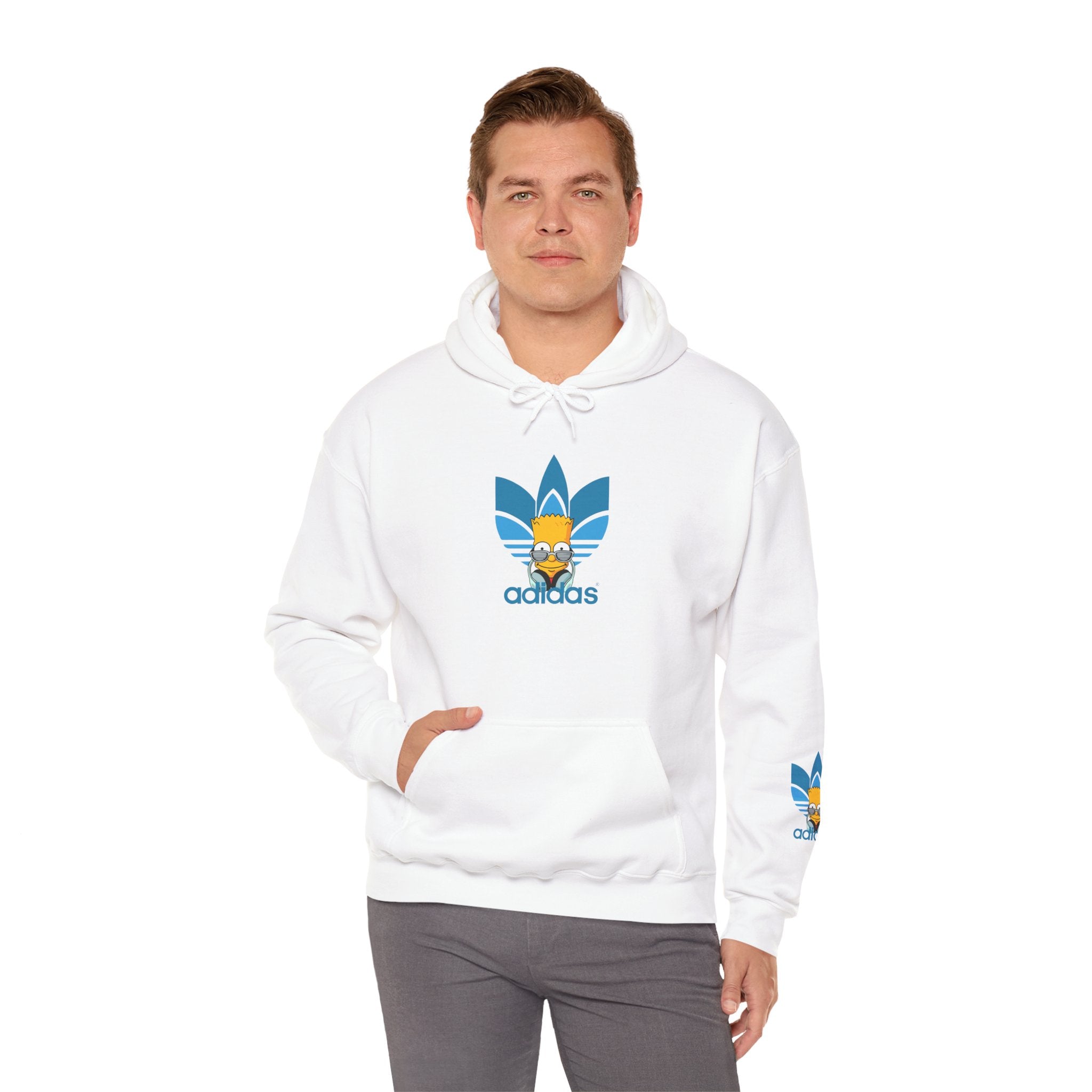 Hoodie — Retro Blue Trefoil Cartoon Logo Hoodie