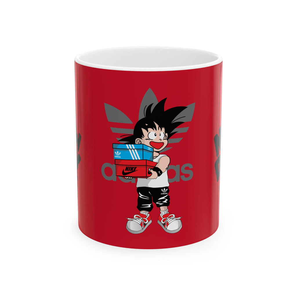 Anime Sneakerhead Mug — Cute Boy with Shoe Boxes, Retro Streetwear Coffee Cup (11oz/15oz)