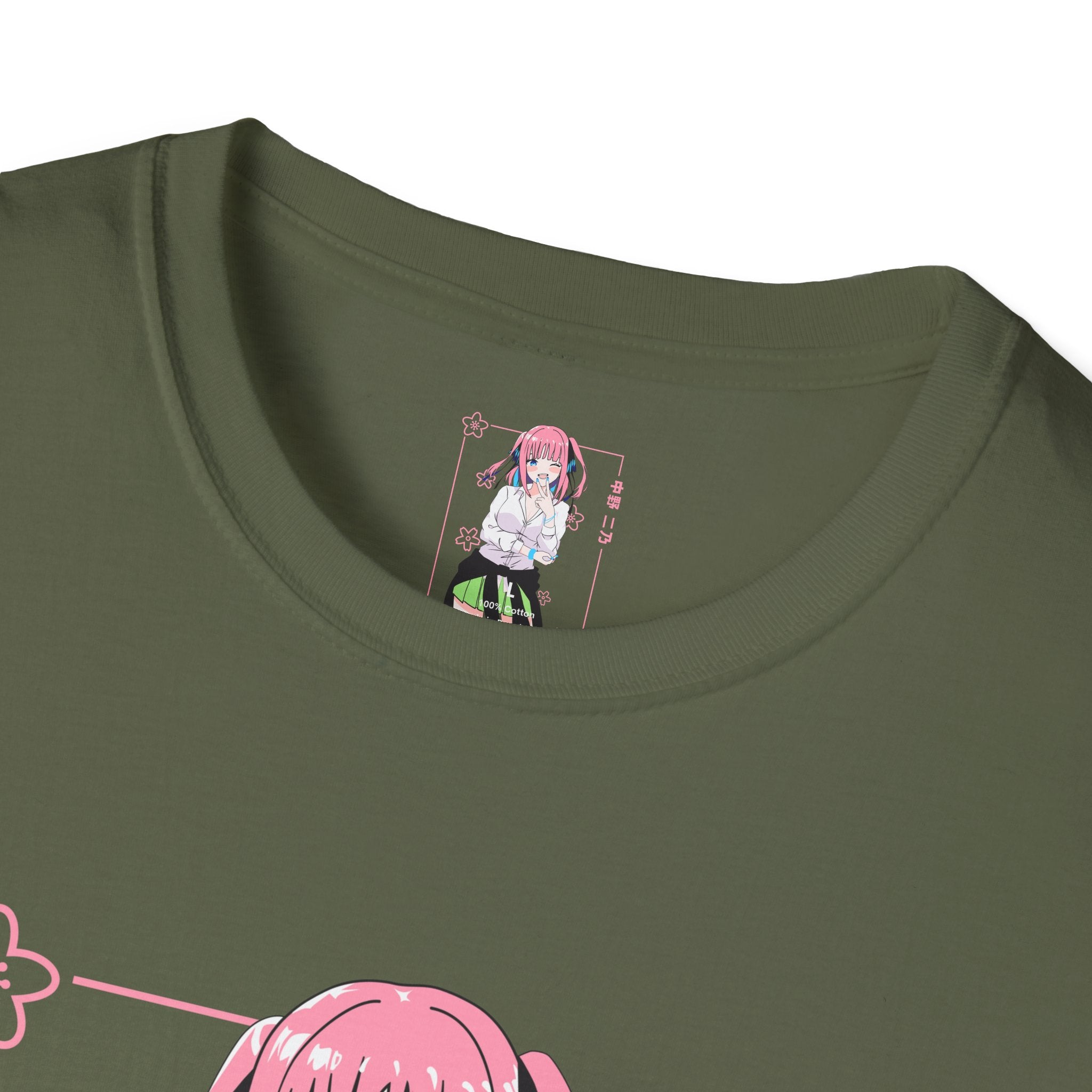 Anime Character T-Shirt — Cute Pink-Haired Schoolgirl Design ("Miku Nakano")
