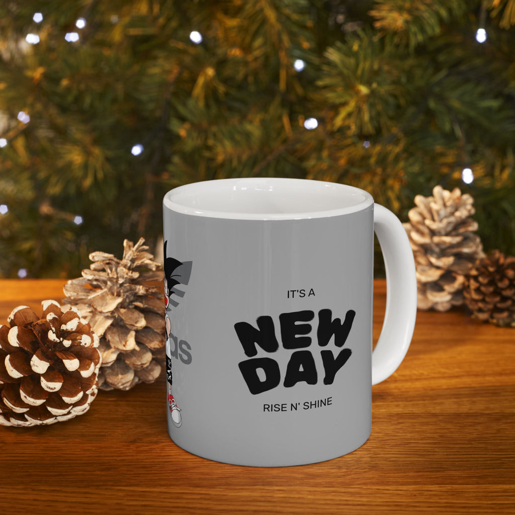 Anime Sneakerhead Mug — Cute Boy with Shoe Boxes, Retro Streetwear Coffee Cup (11oz/15oz)