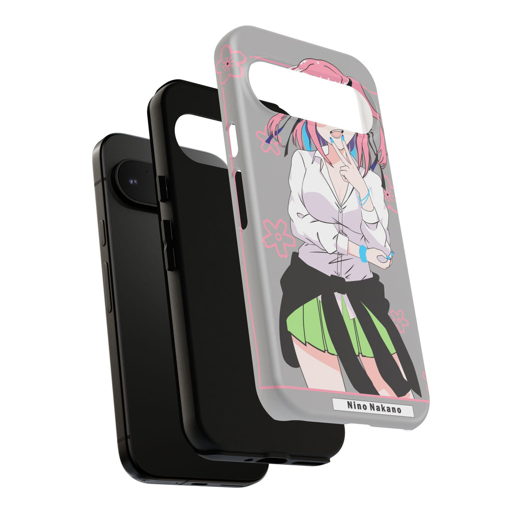 Anime Girl Phone Case — Pink Haired Schoolgirl "Nino Nakano" Cute Otaku Protective Case