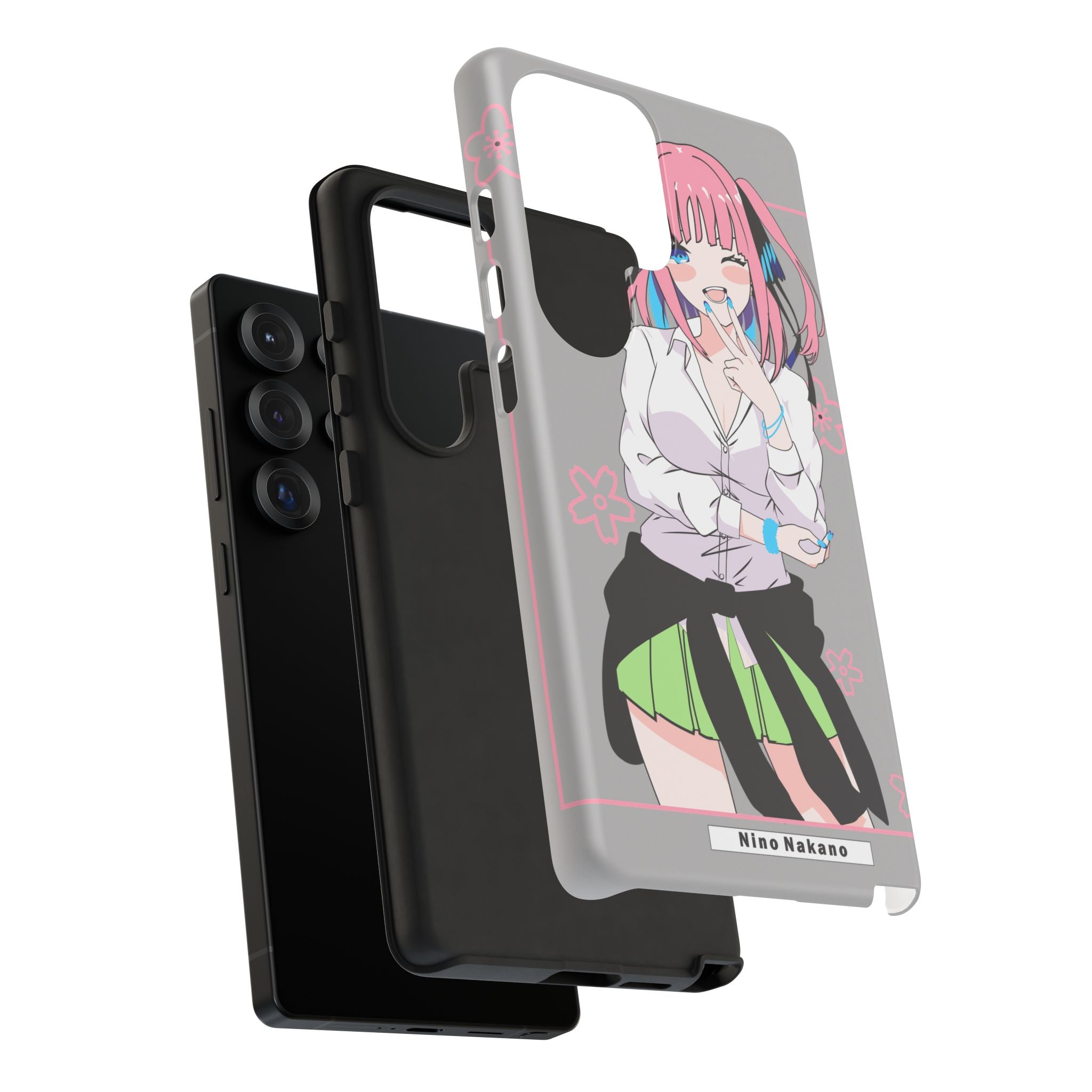 Anime Girl Phone Case — Pink Haired Schoolgirl "Nino Nakano" Cute Otaku Protective Case