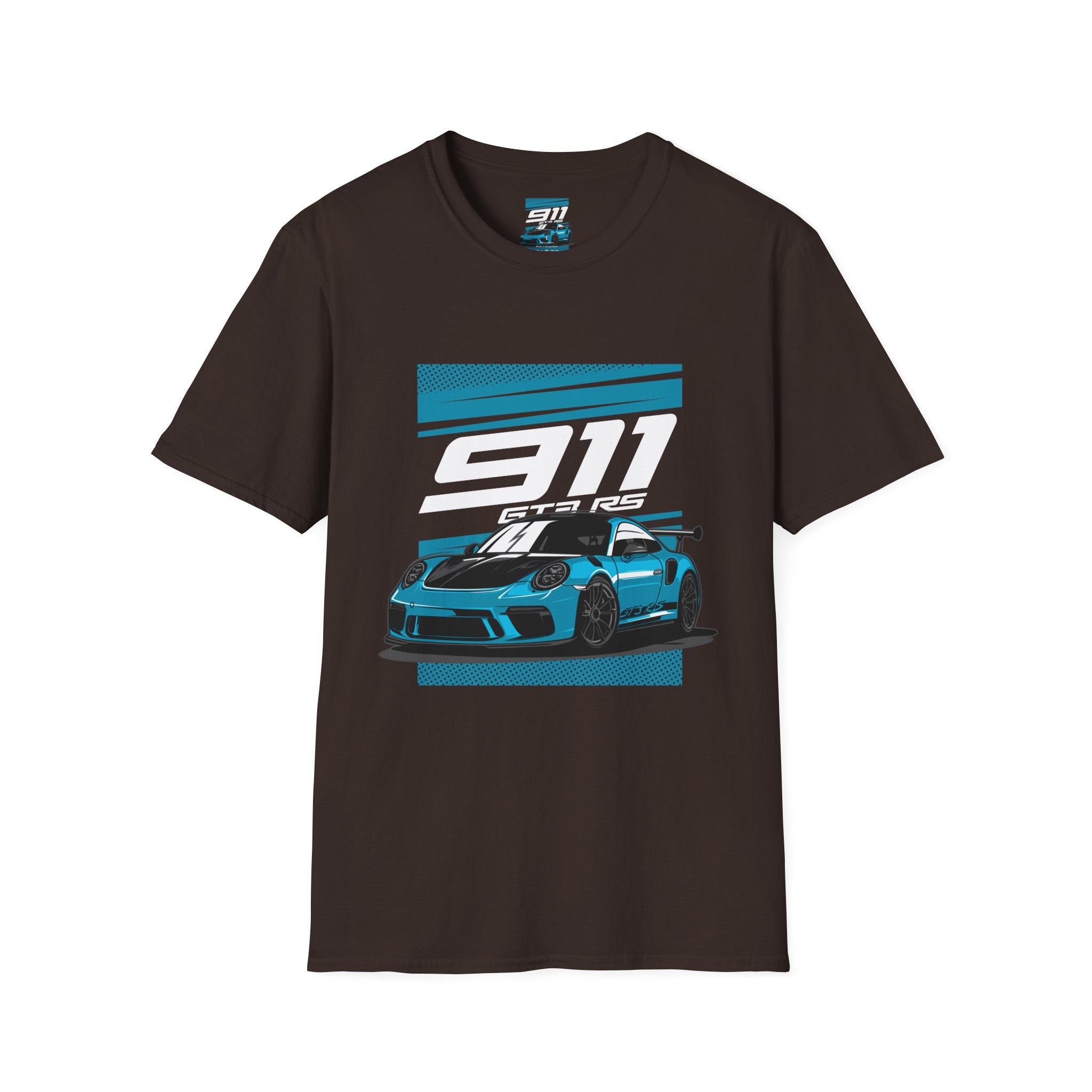 Porsche 911 GT3 RS Racing T-Shirt — Blue Track Car Graphic Tee