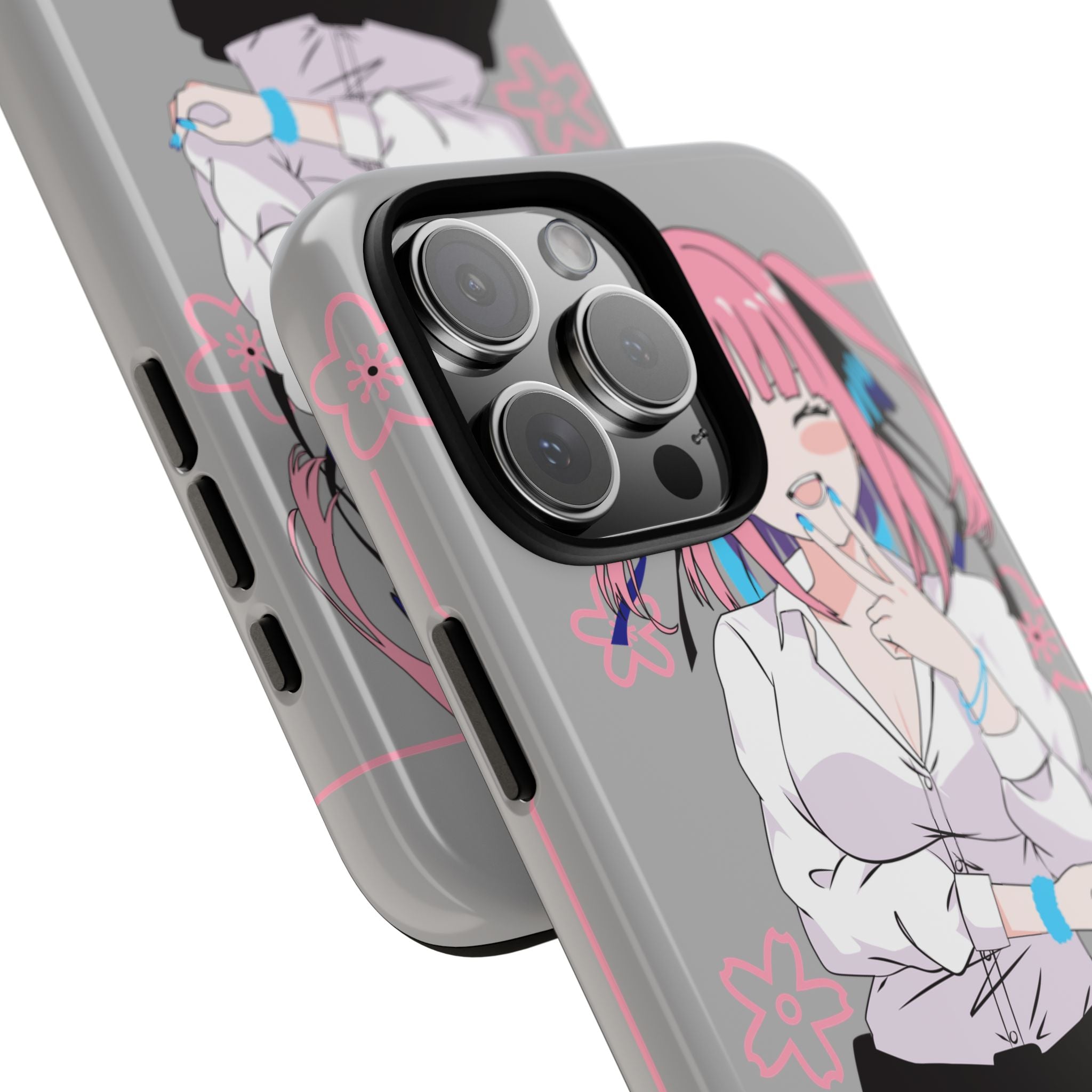 Anime Girl Phone Case — Pink Haired Schoolgirl "Nino Nakano" Cute Otaku Protective Case