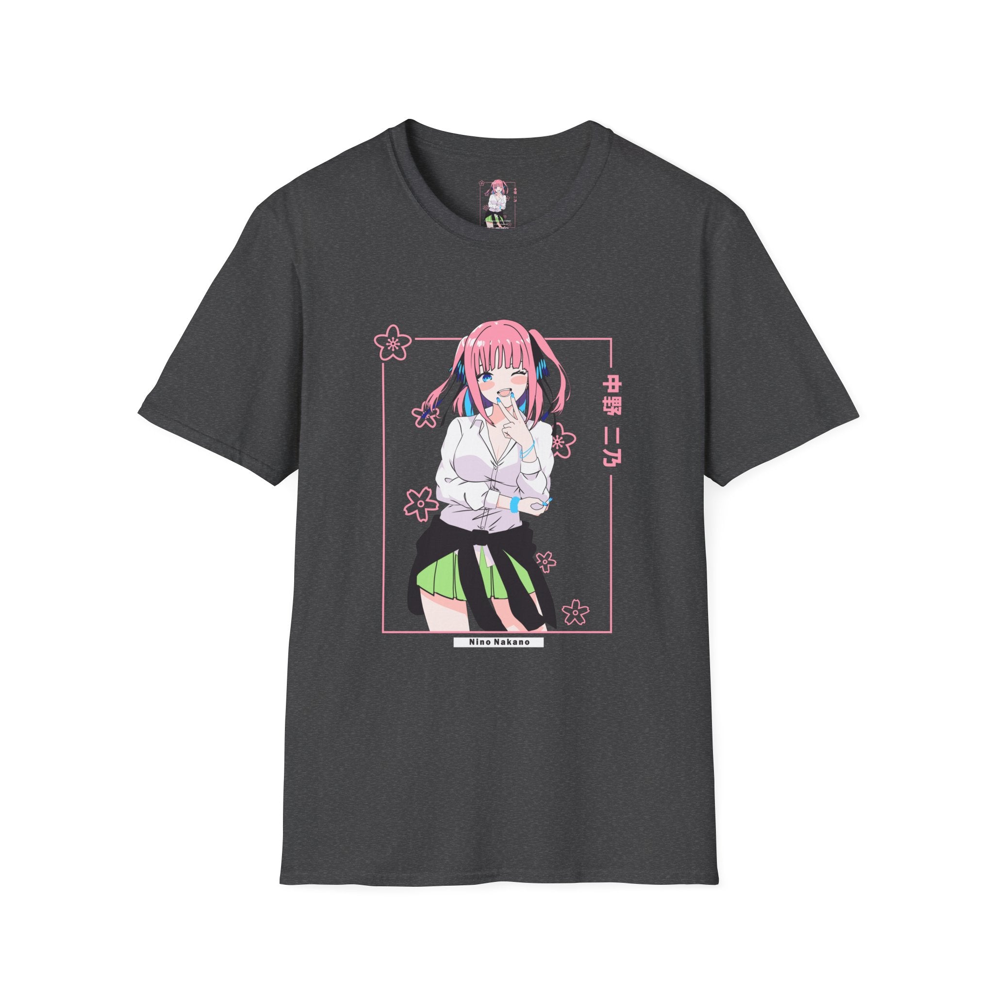 Anime Character T-Shirt — Cute Pink-Haired Schoolgirl Design ("Miku Nakano")