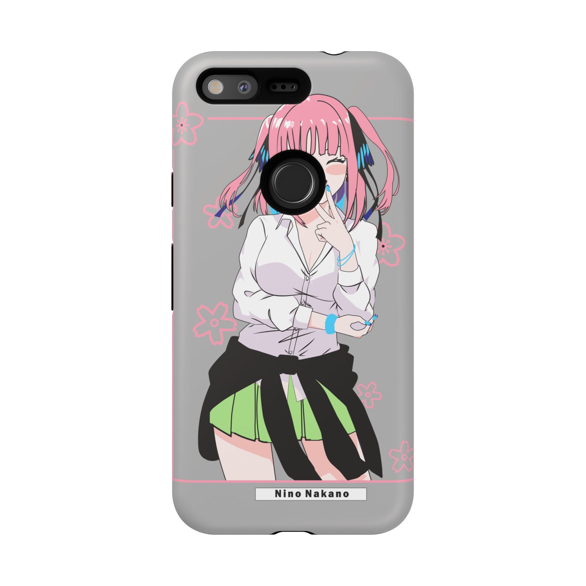 Anime Girl Phone Case — Pink Haired Schoolgirl "Nino Nakano" Cute Otaku Protective Case