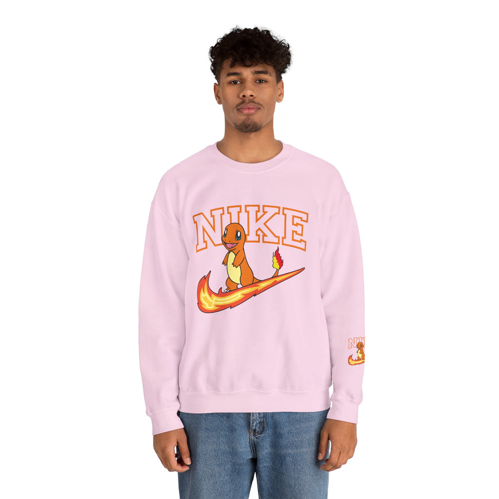 Charmande Flame Swoosh Crewneck Sweatshirt