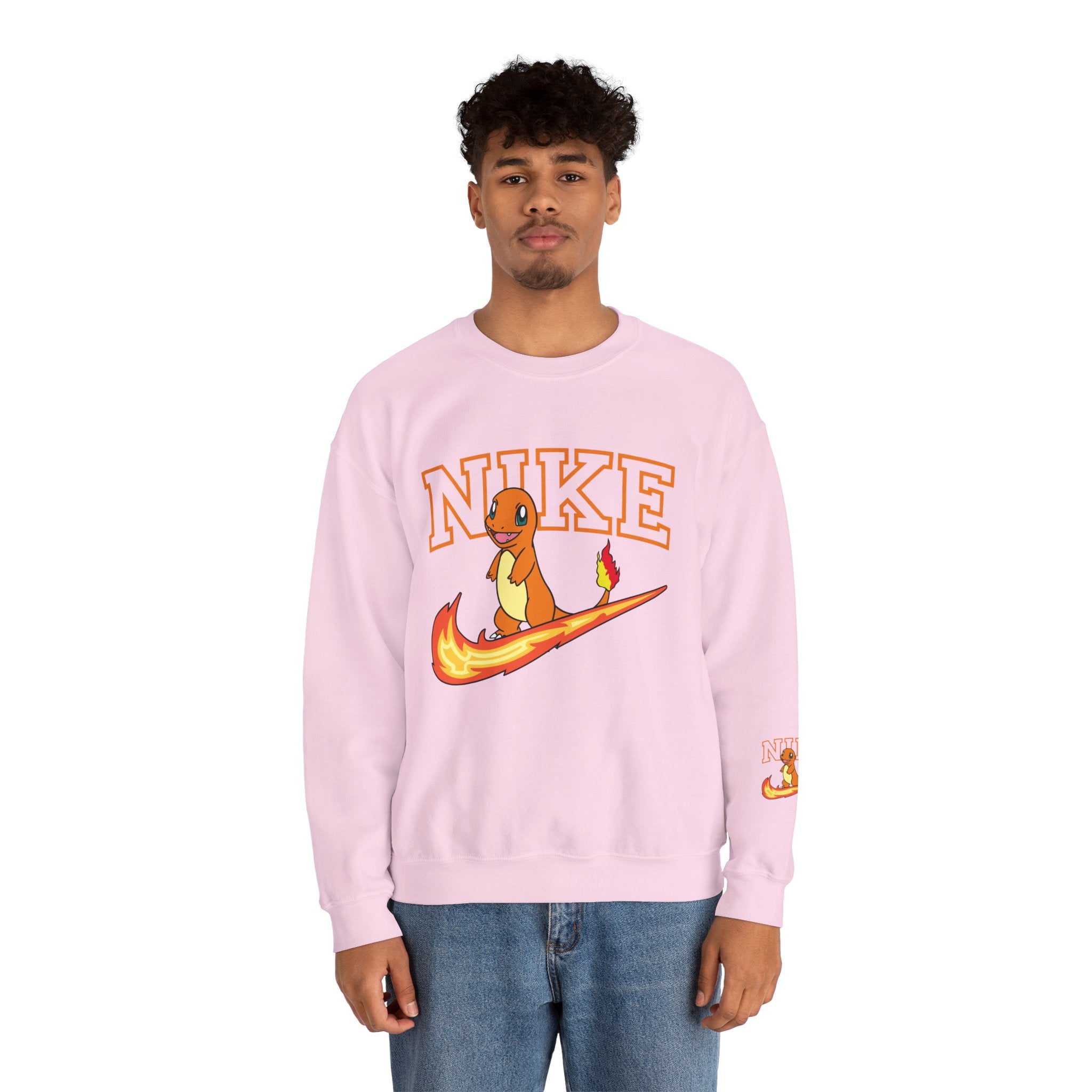 Charmande Flame Swoosh Crewneck Sweatshirt