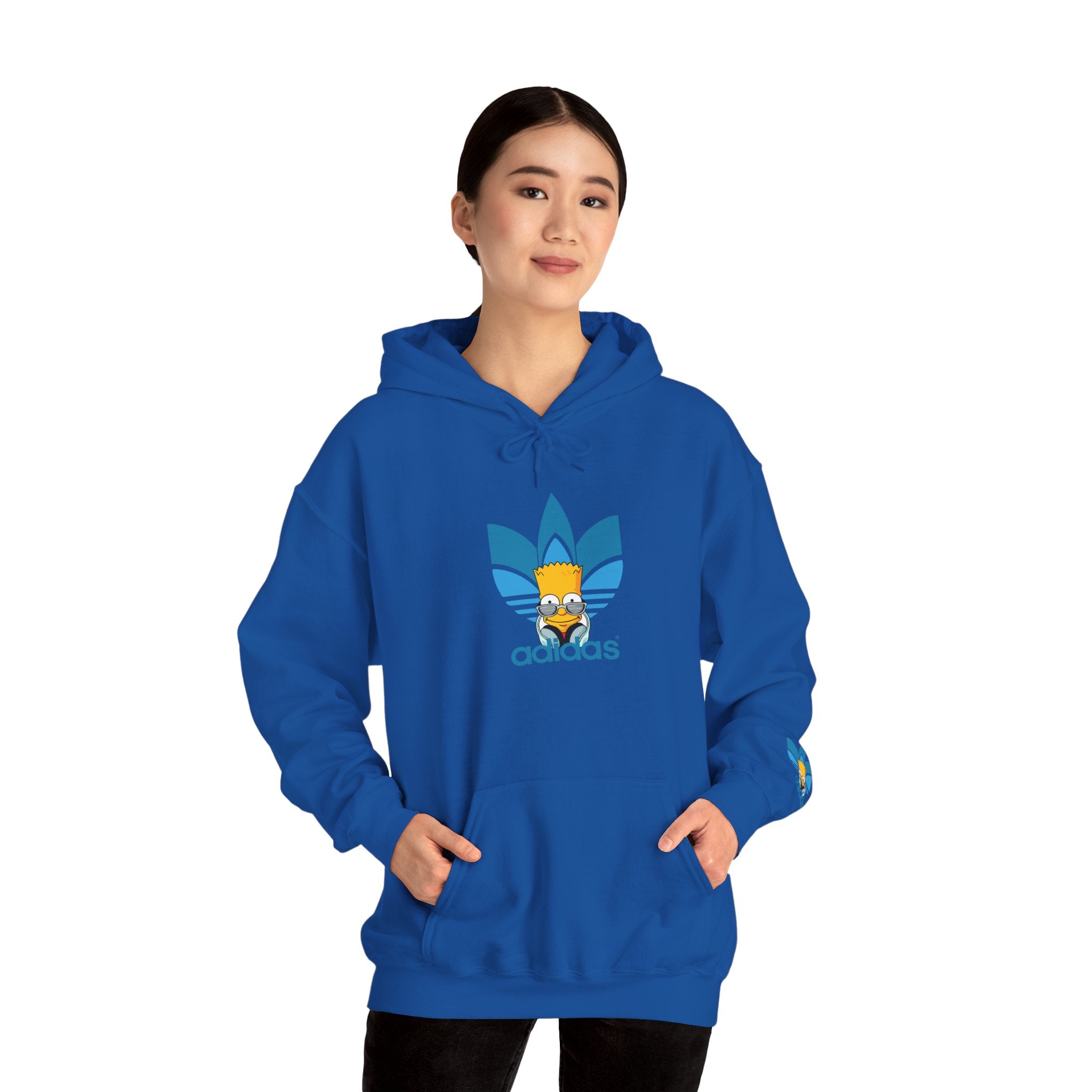 Hoodie — Retro Blue Trefoil Cartoon Logo Hoodie