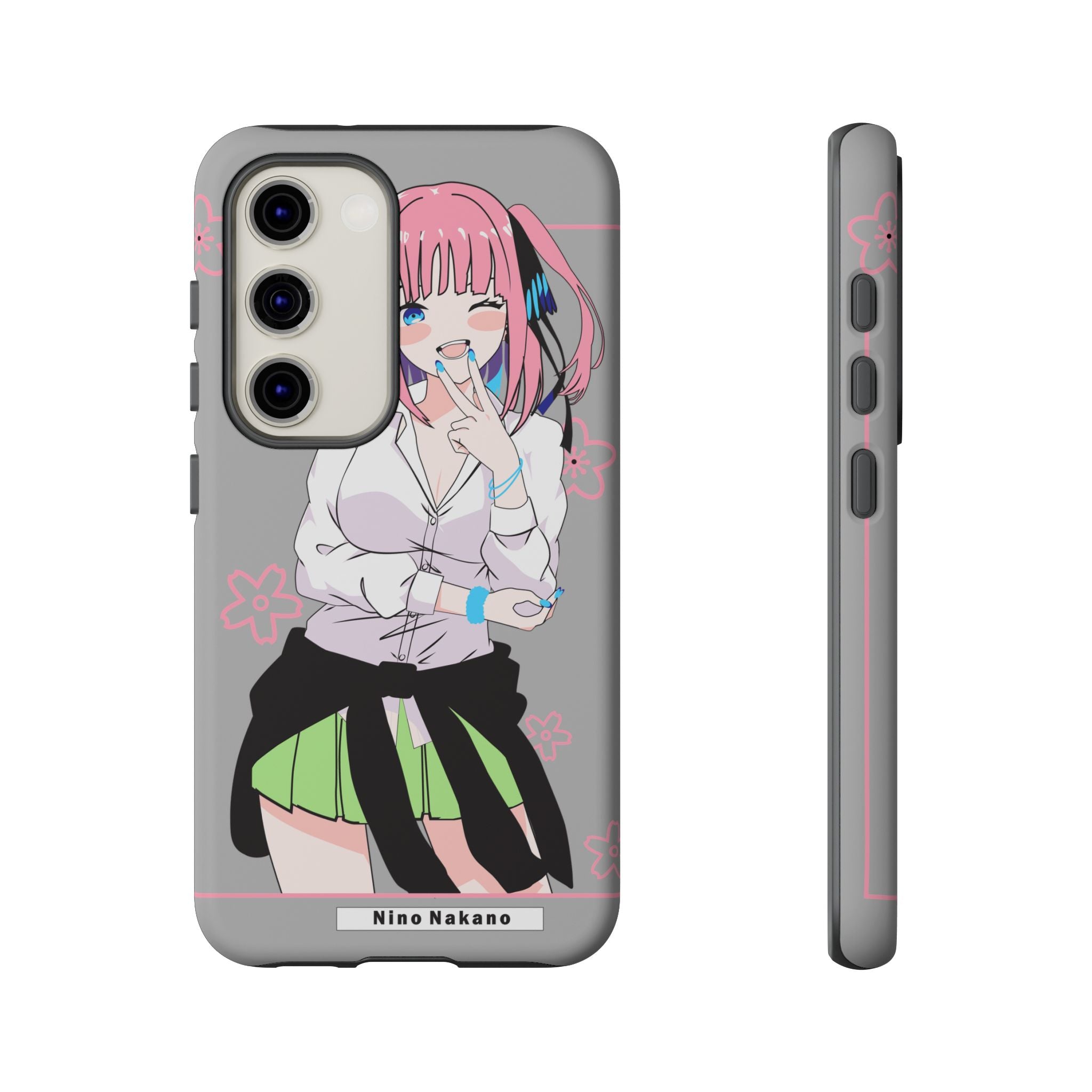 Anime Girl Phone Case — Pink Haired Schoolgirl "Nino Nakano" Cute Otaku Protective Case