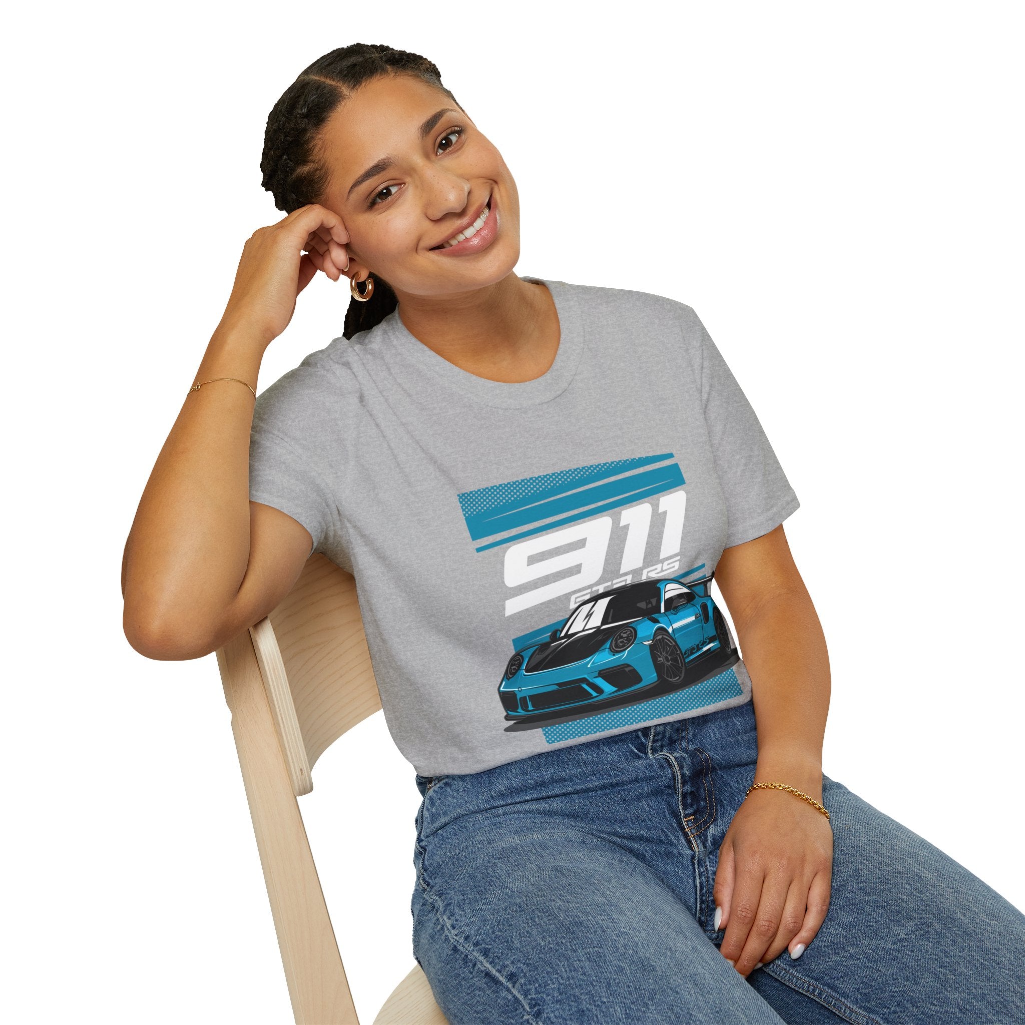 Porsche 911 GT3 RS Racing T-Shirt — Blue Track Car Graphic Tee