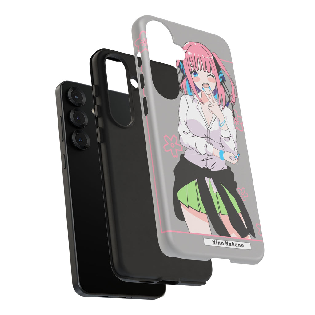 Anime Girl Phone Case — Pink Haired Schoolgirl "Nino Nakano" Cute Otaku Protective Case
