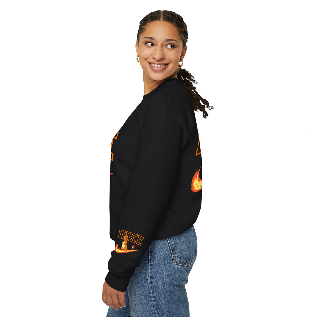 Charmande Flame Swoosh Crewneck Sweatshirt