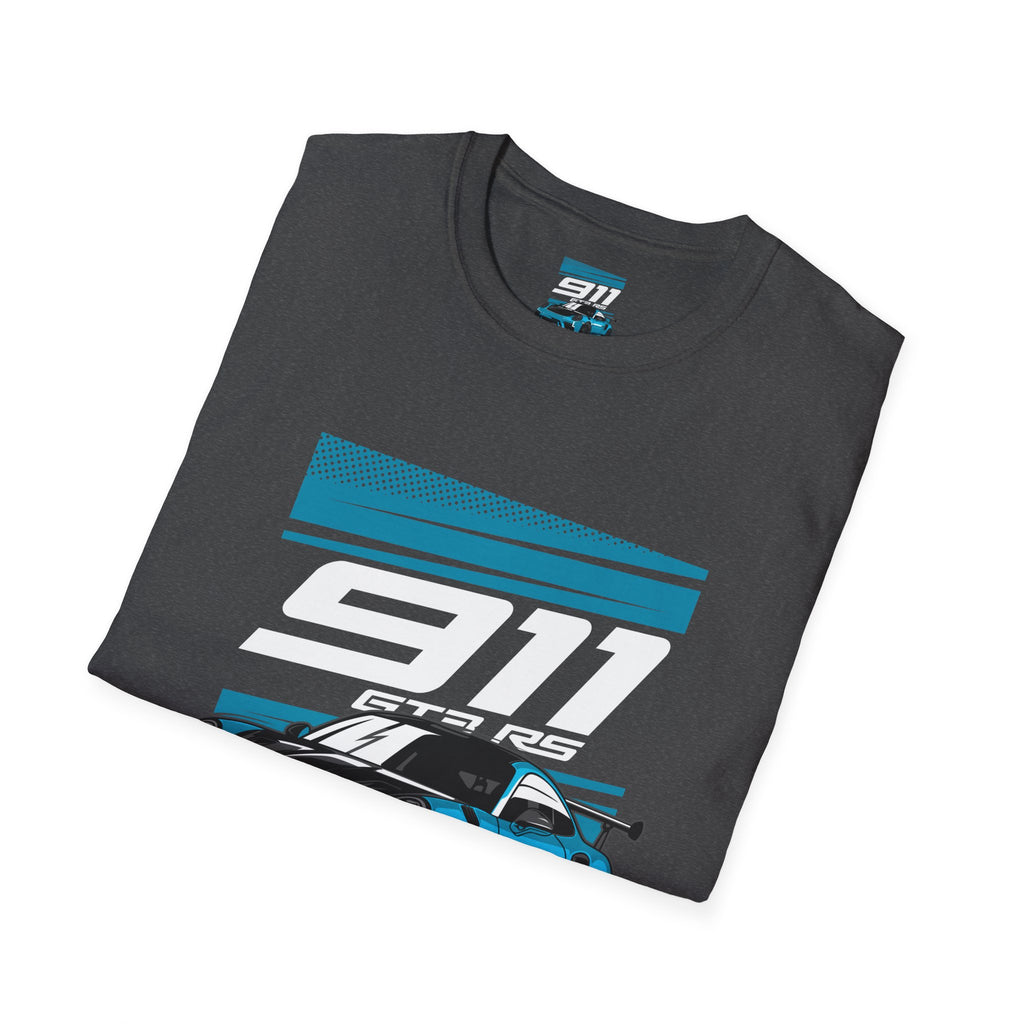 Porsche 911 GT3 RS Racing T-Shirt — Blue Track Car Graphic Tee