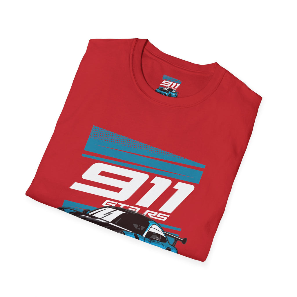 Porsche 911 GT3 RS Racing T-Shirt — Blue Track Car Graphic Tee