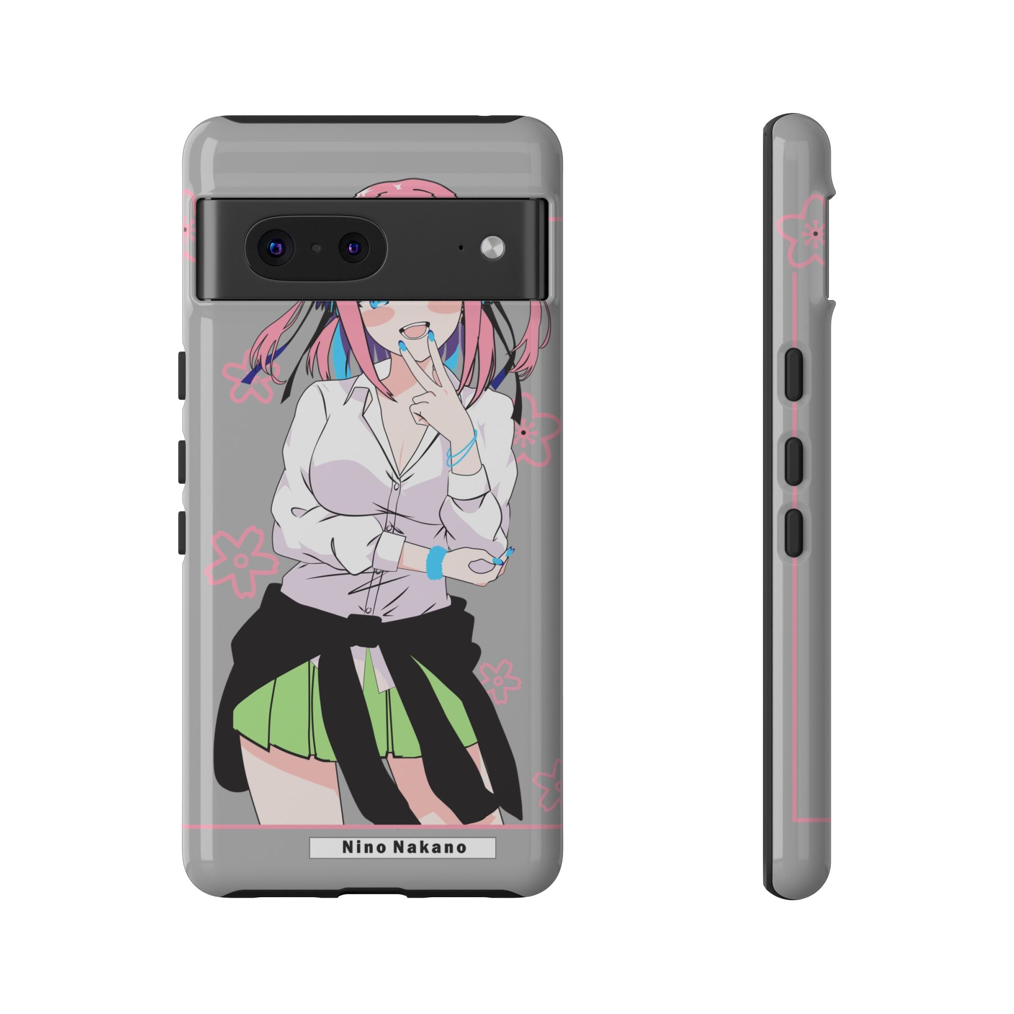 Anime Girl Phone Case — Pink Haired Schoolgirl "Nino Nakano" Cute Otaku Protective Case